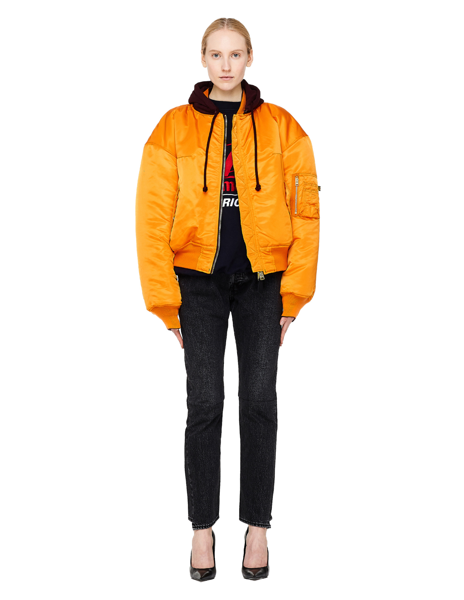 VETEMENTS Бордовый двусторонний бомбер с капюшоном