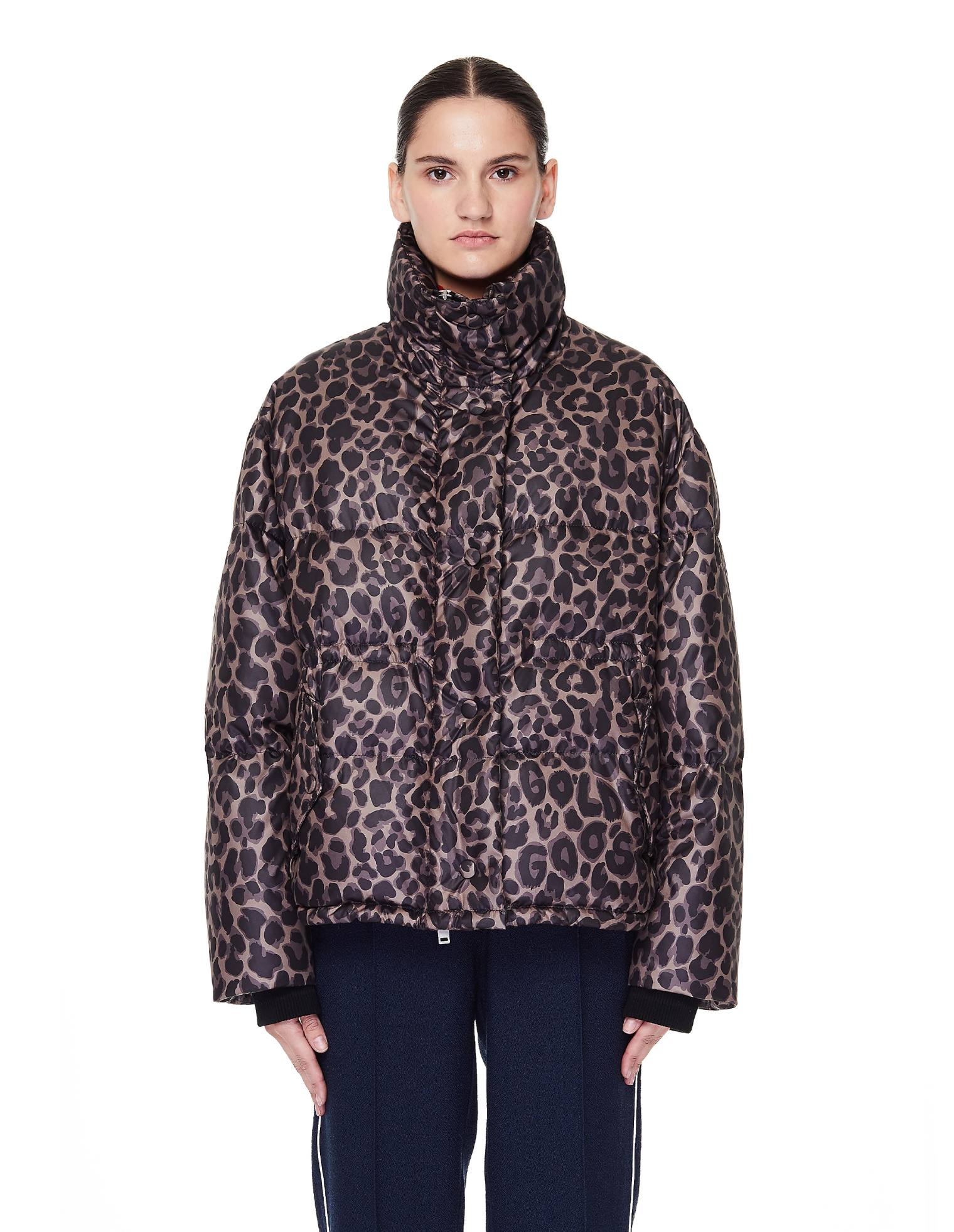 Golden Goose Пуховик с леопардовым принтом