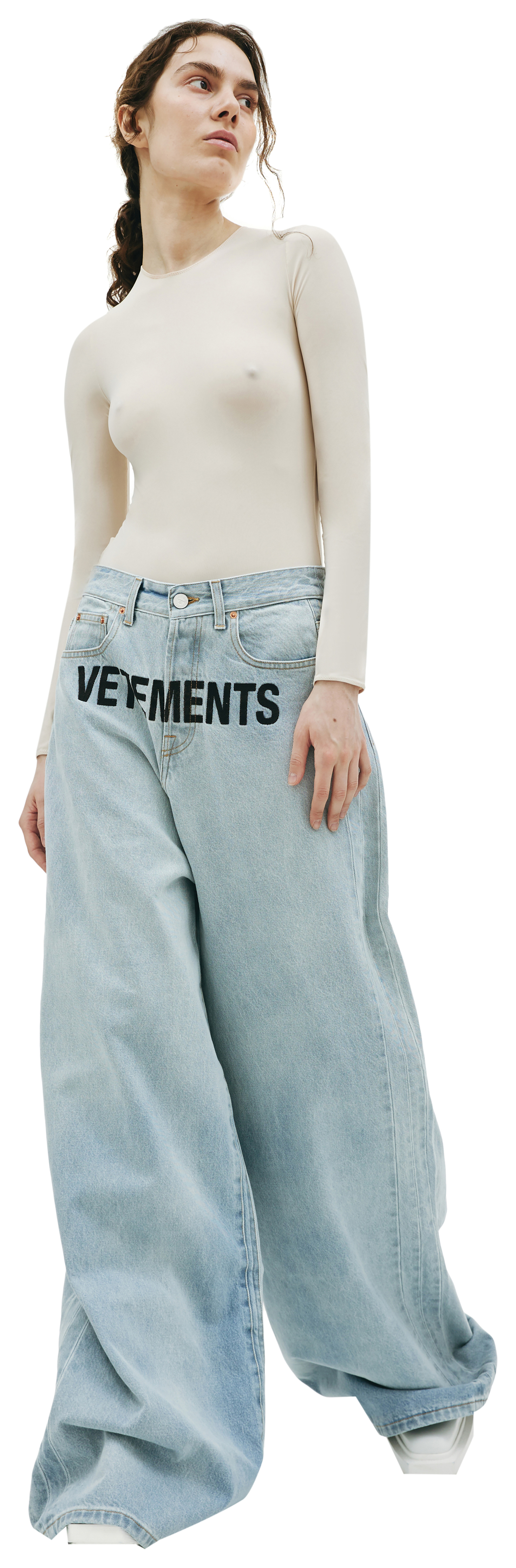 VETEMENTS Logo wide-leg jeans
