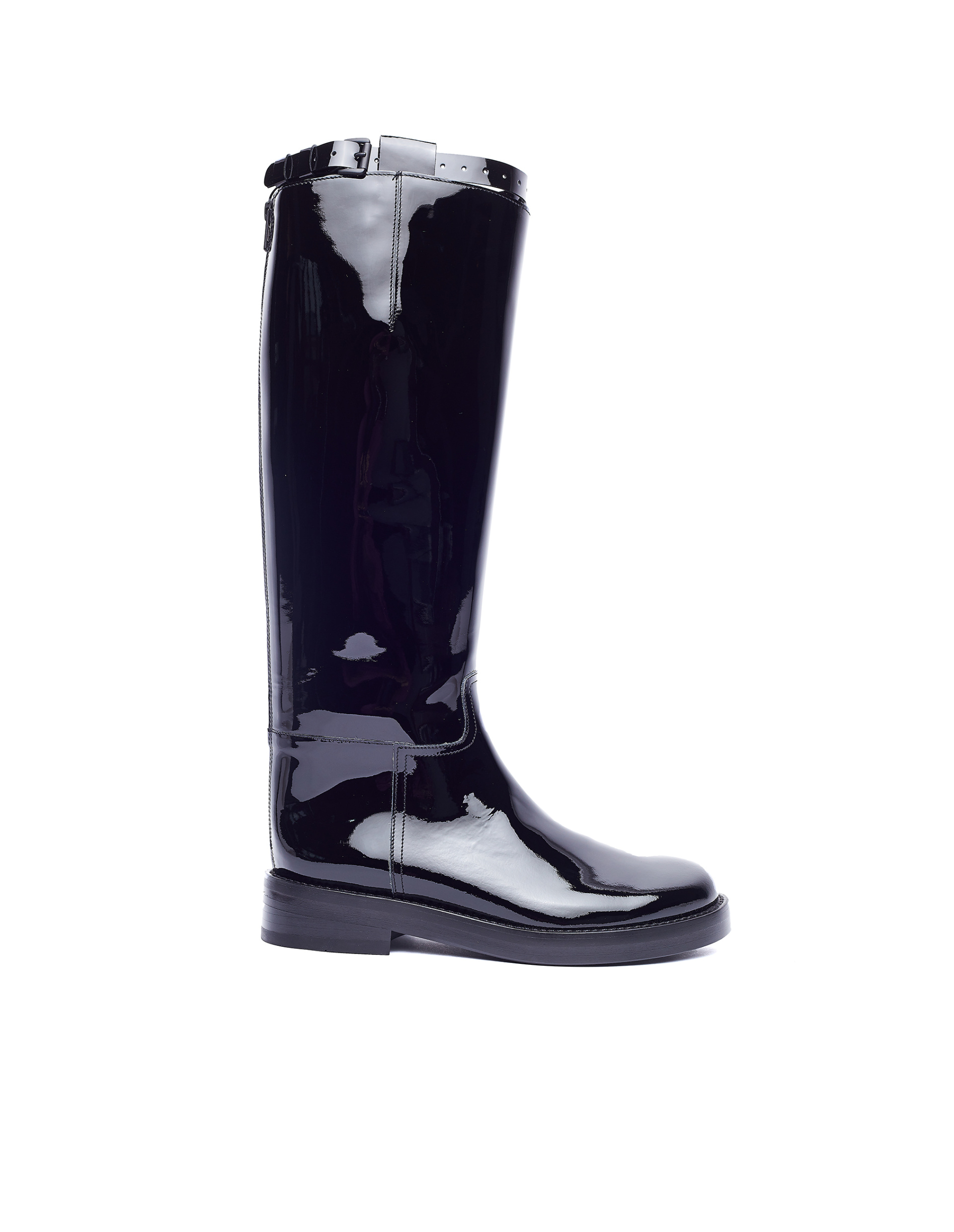 Ann Demeulemeester Black Patent Leather Boots