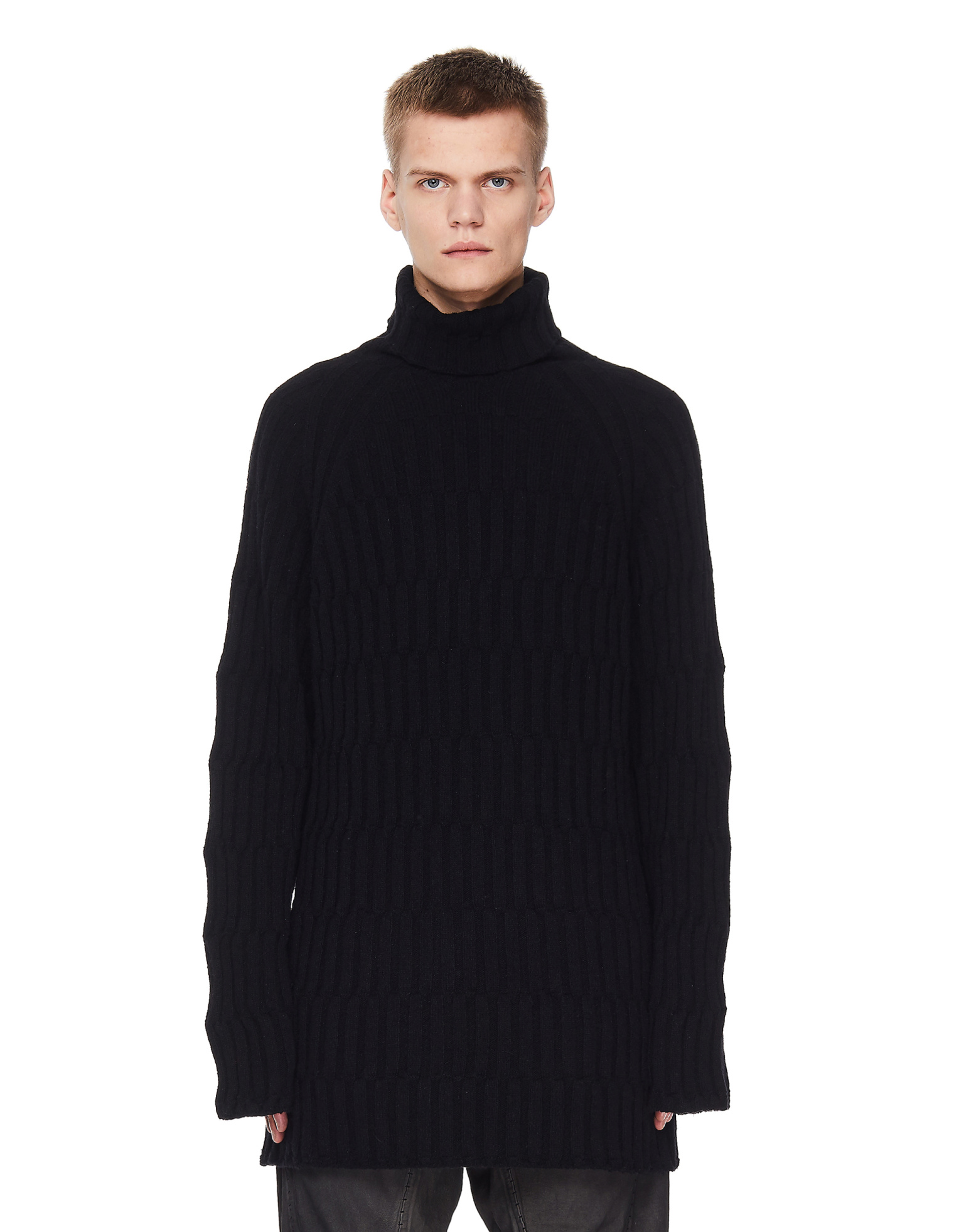 Yohji Yamamoto Черный удлиненный свитер