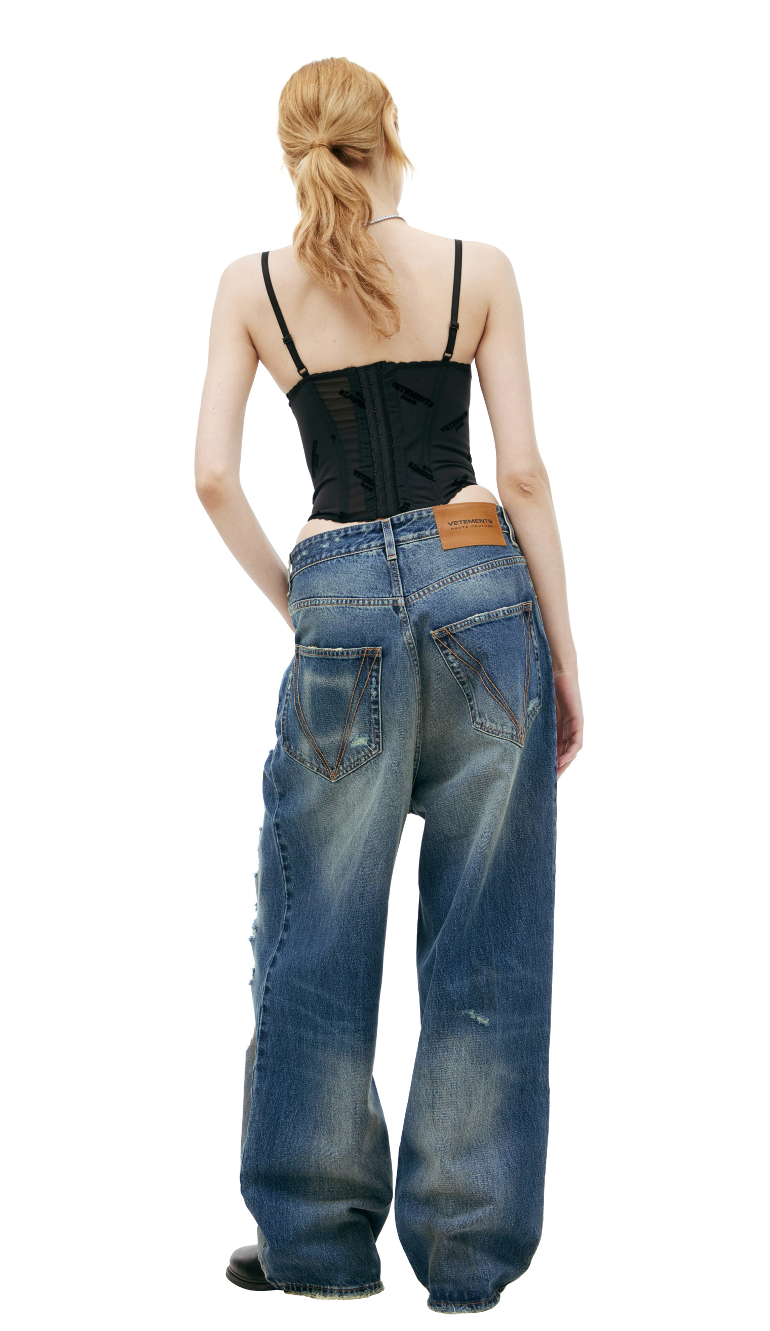 VETEMENTS Blue ripped effect jeans