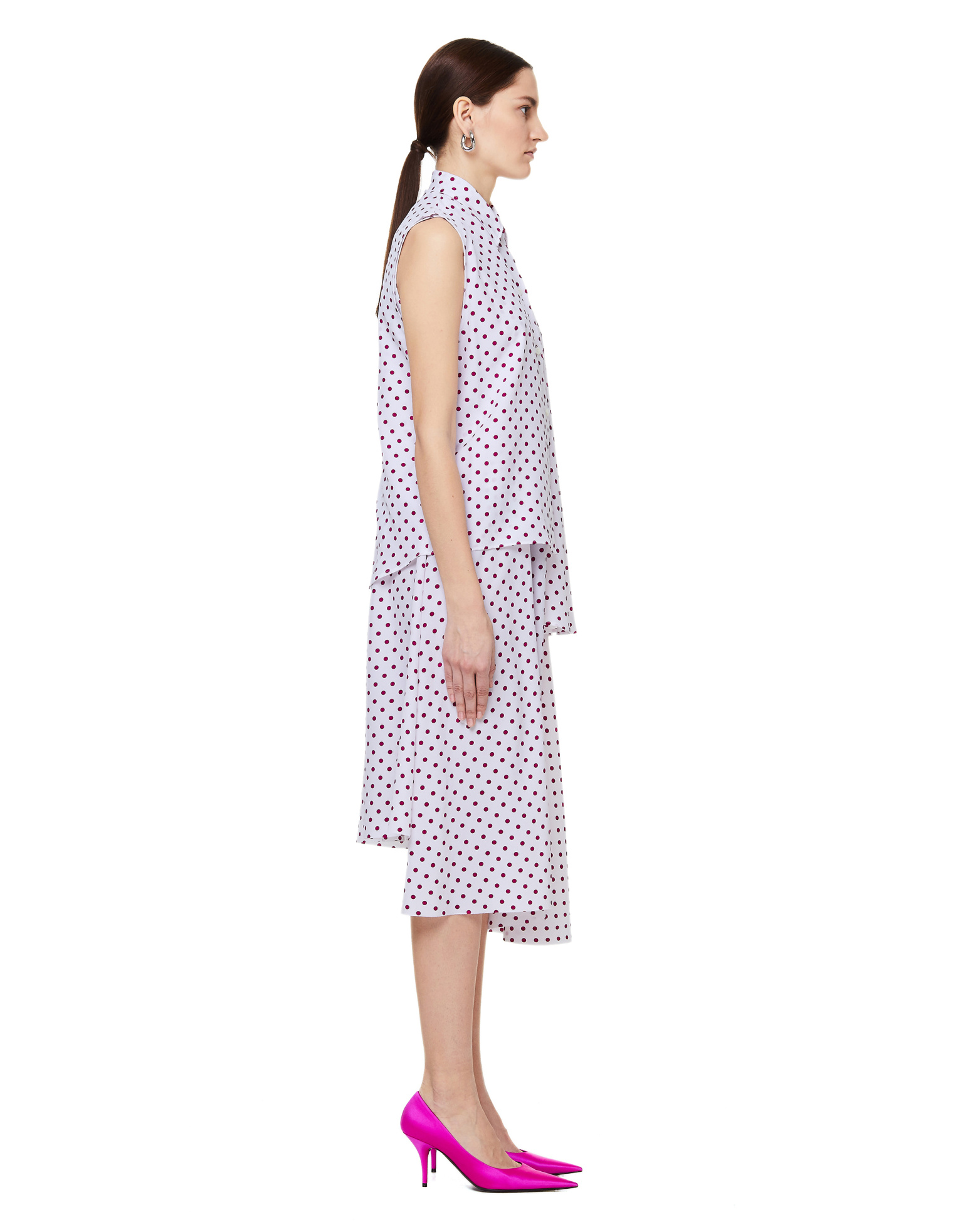 Balenciaga Convertible Viscose Polka Dot Dress