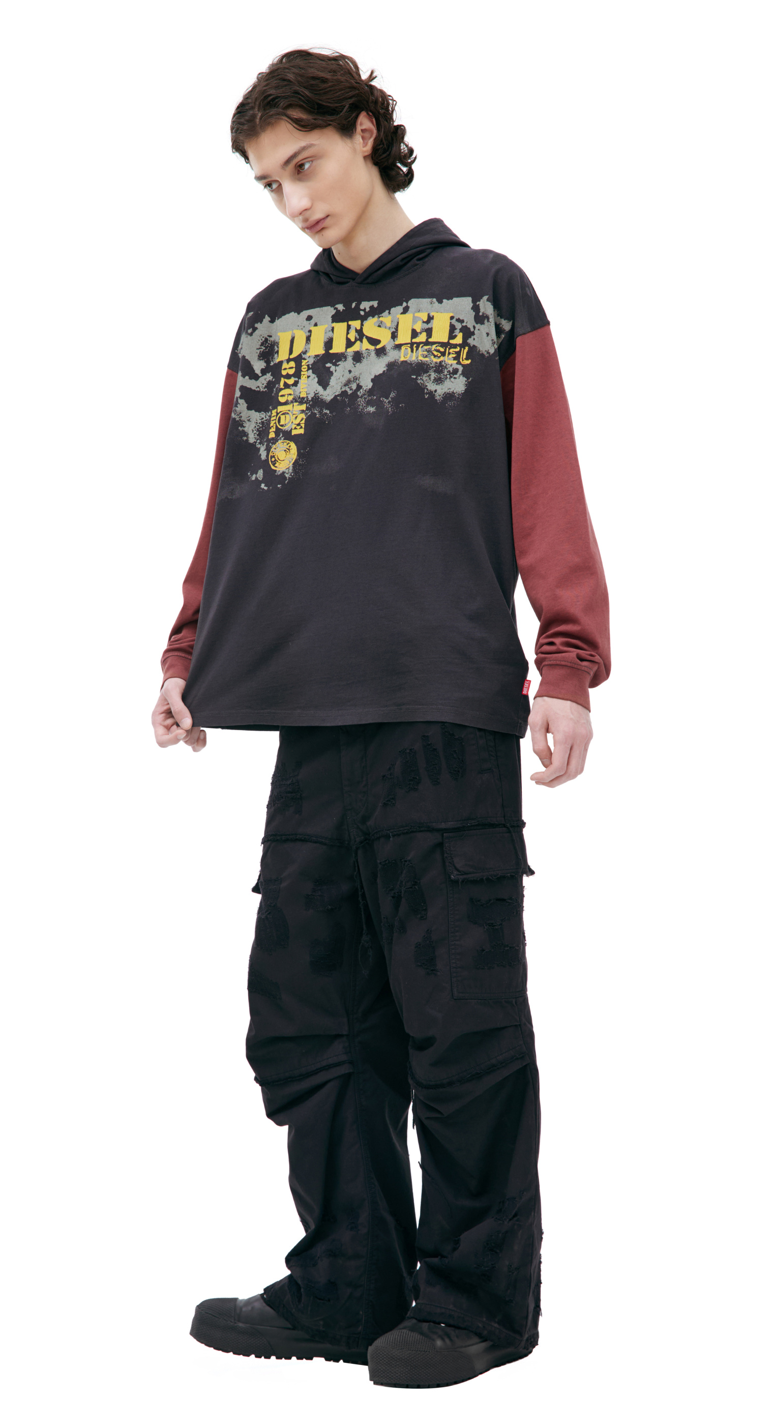 Diesel Combination hoodie with print