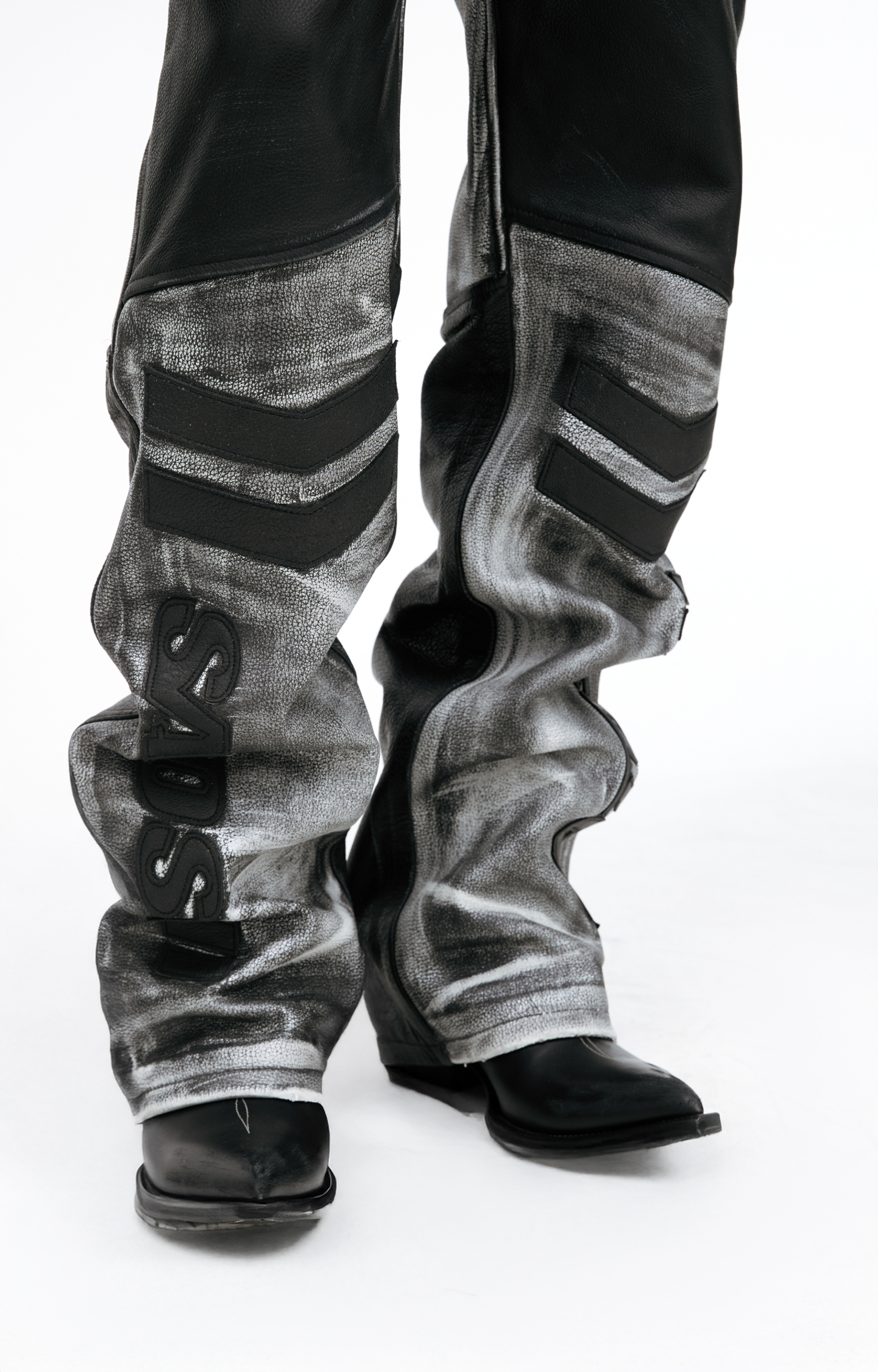 Satoshi Nakamoto LEATHER MOTO trousers