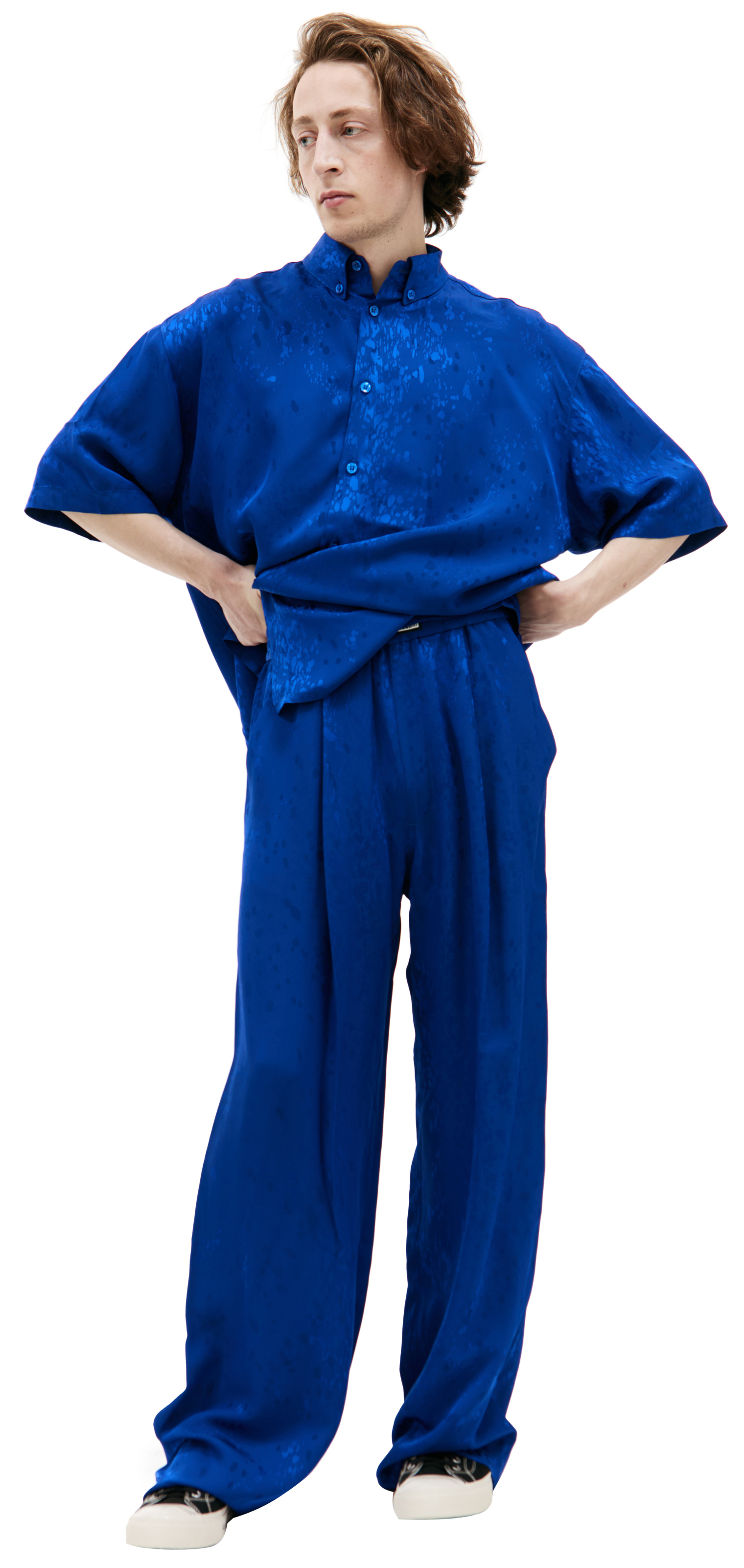 LOUIS GABRIEL NOUCHI Blue relaxed trousers