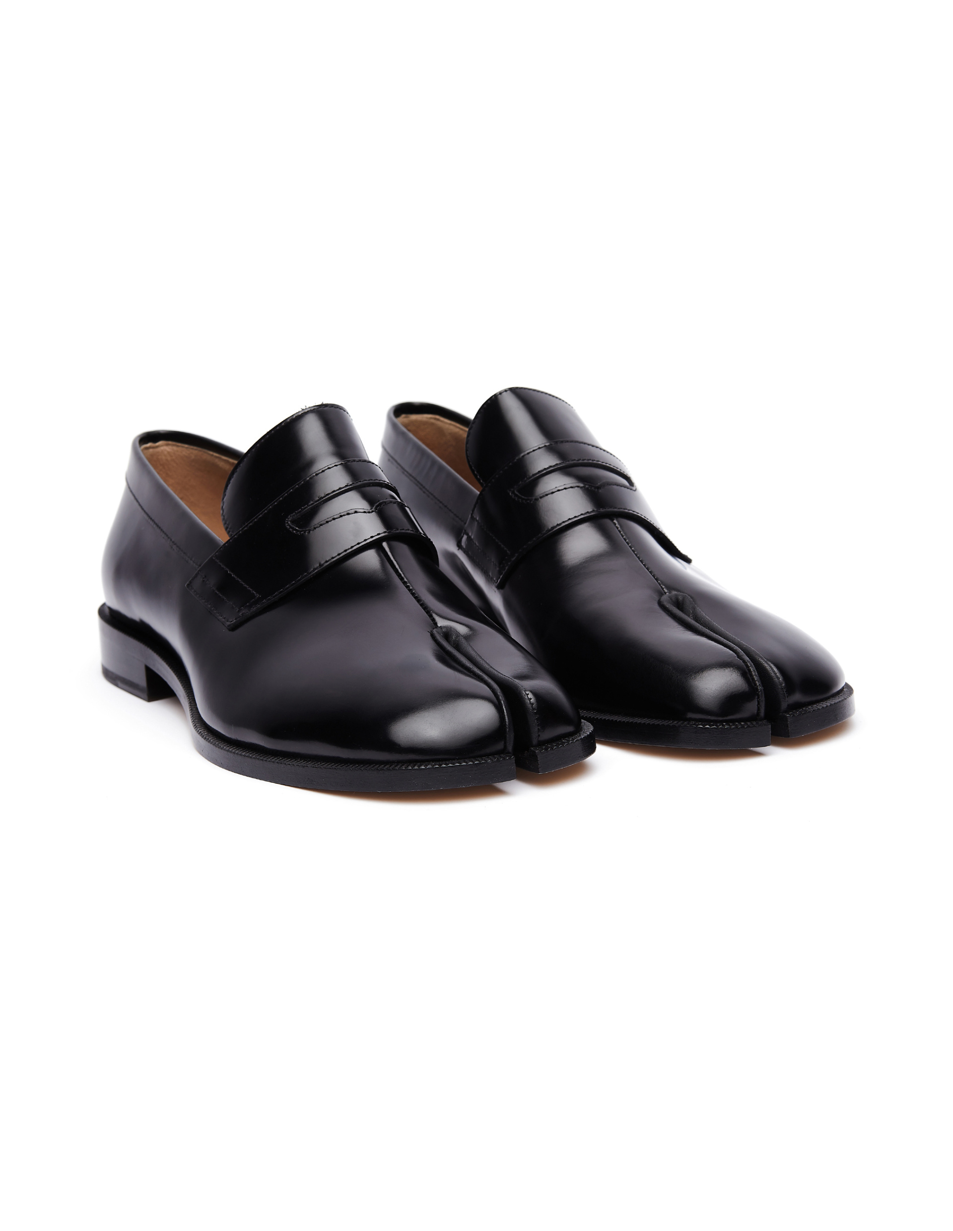 Maison Margiela Black Leather Tabi Loafers