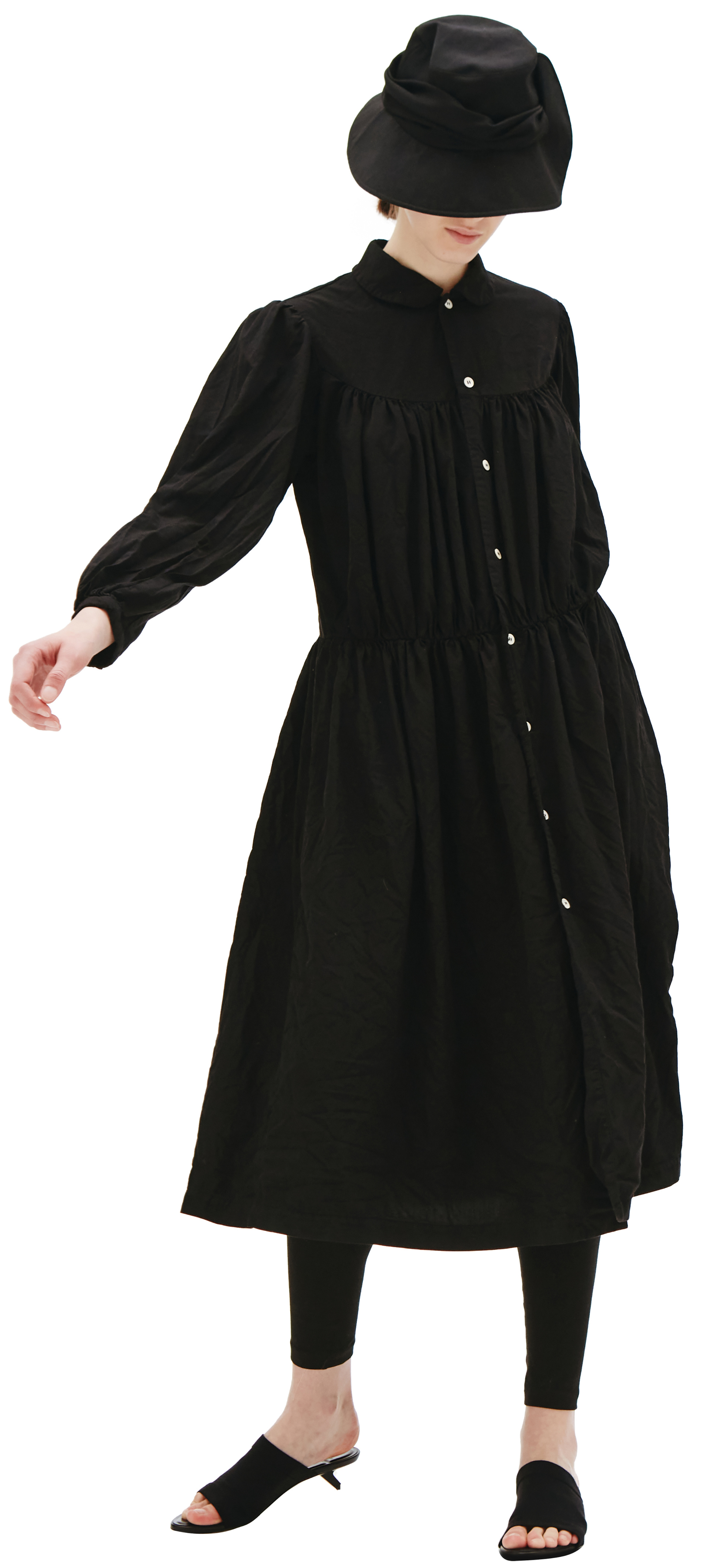 Comme des Garcons CdG Black Polyester Midi Dress