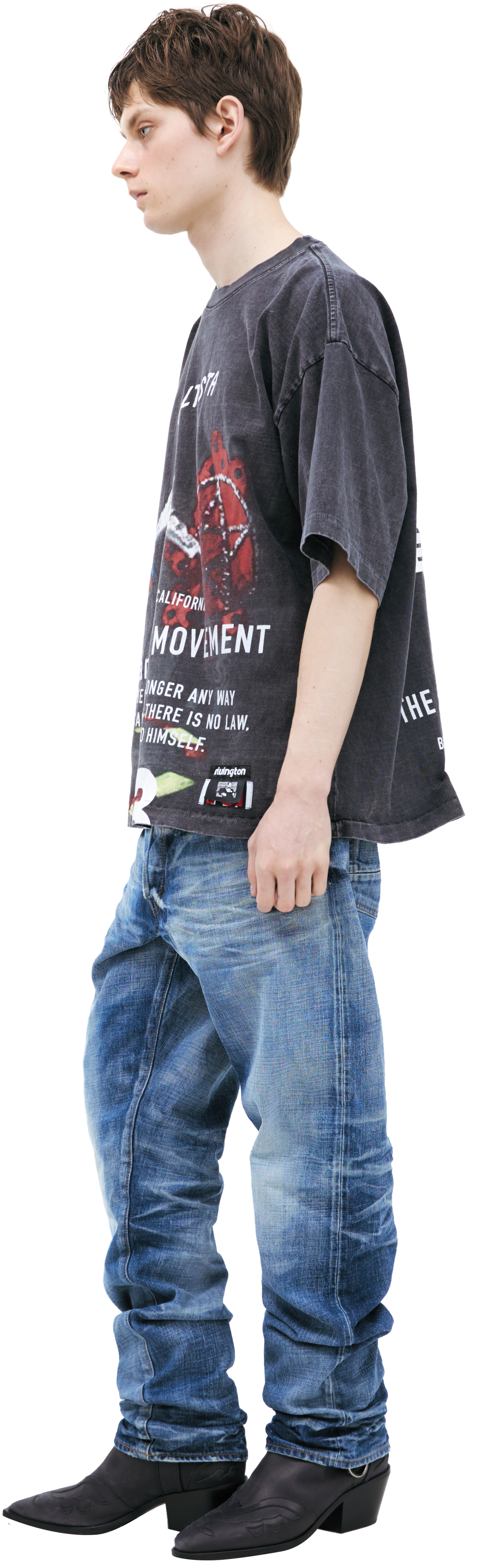 RRR123 Black print T-shirt