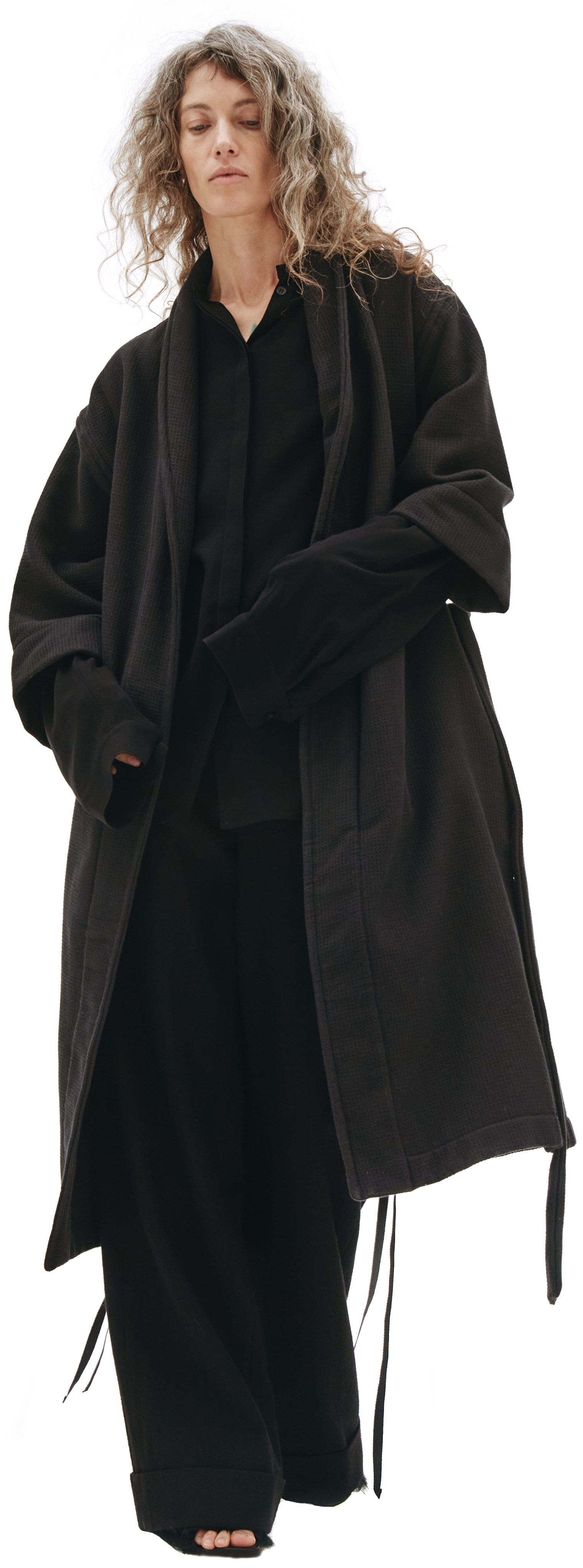 Fear of God Waffle Cotton Robe in black