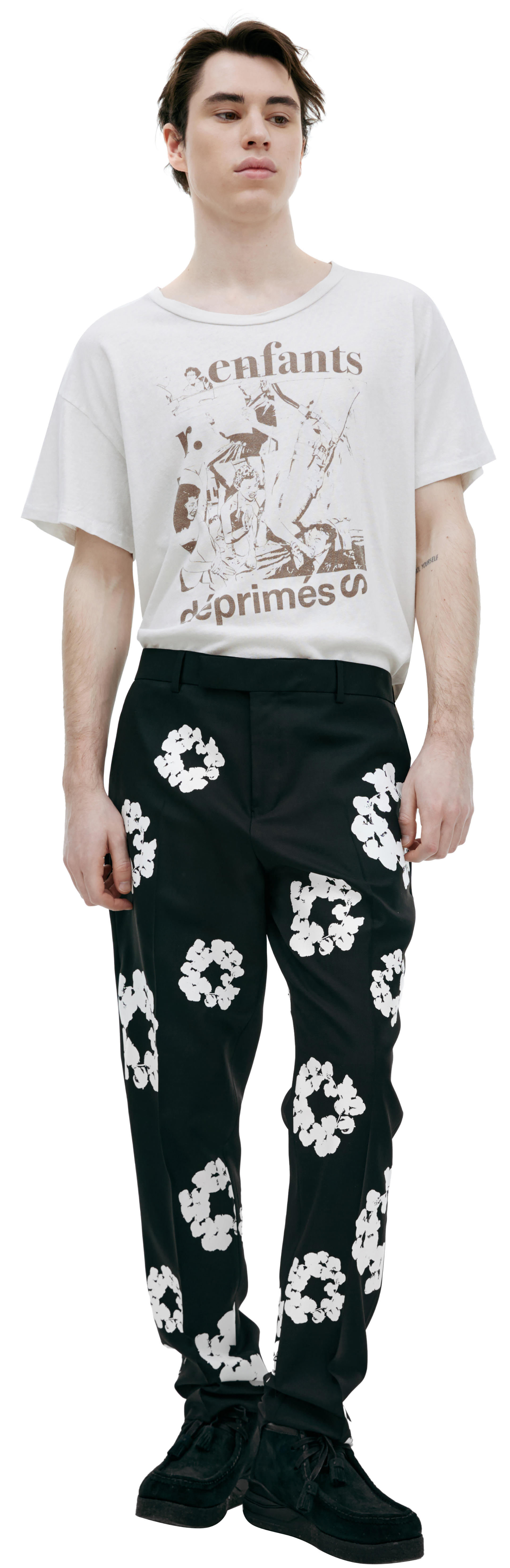 Saint Mxxxxxx Black trousers with flowers