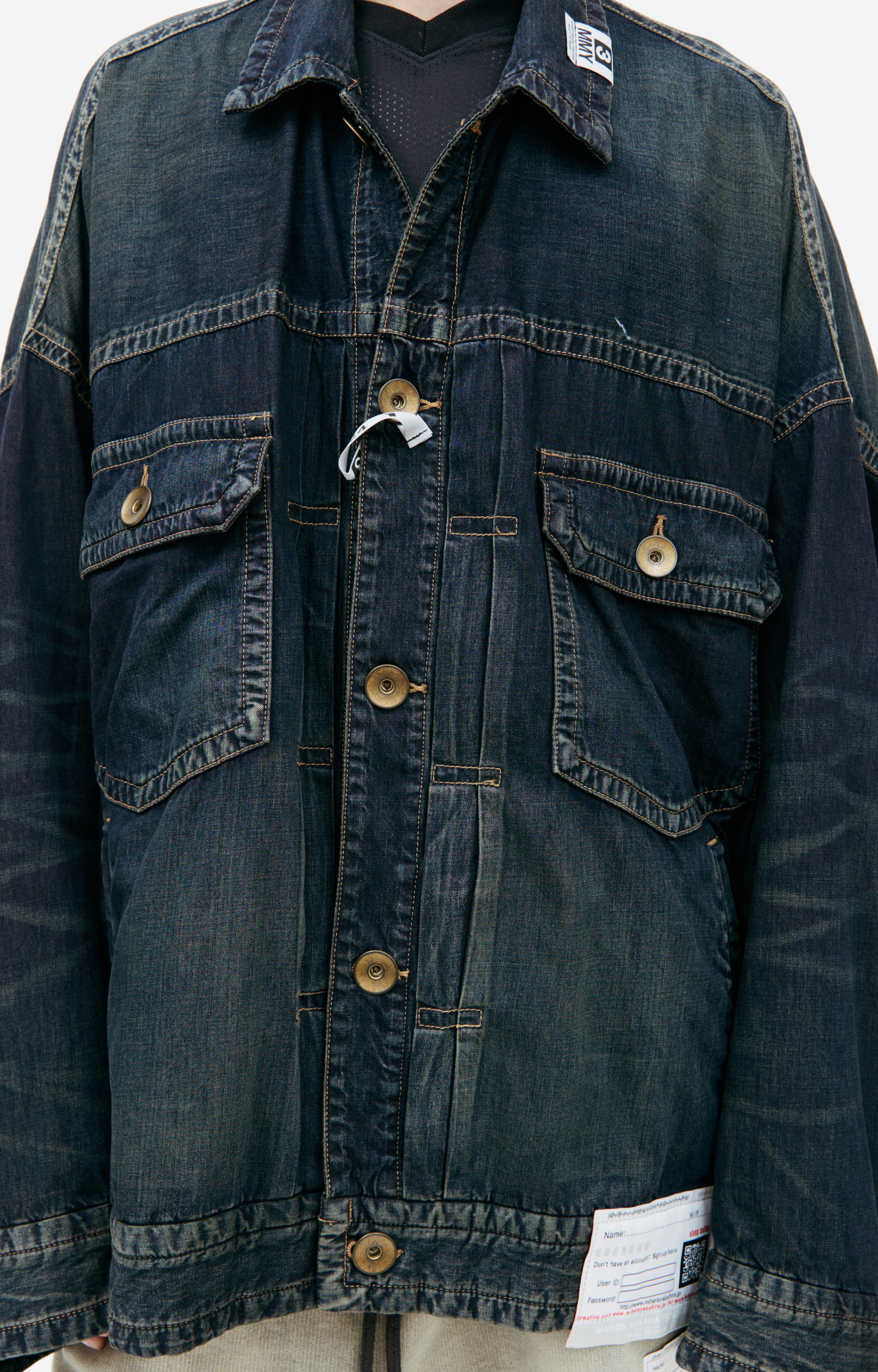 Maison Mihara Yasuhiro Logo-patch denim jacket