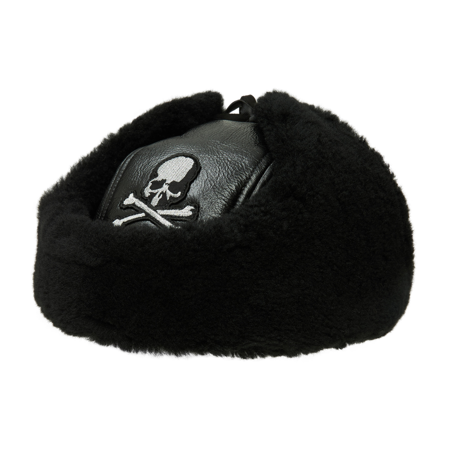 Buy Mastermind WORLD men black leather beanie with fur for $2,335