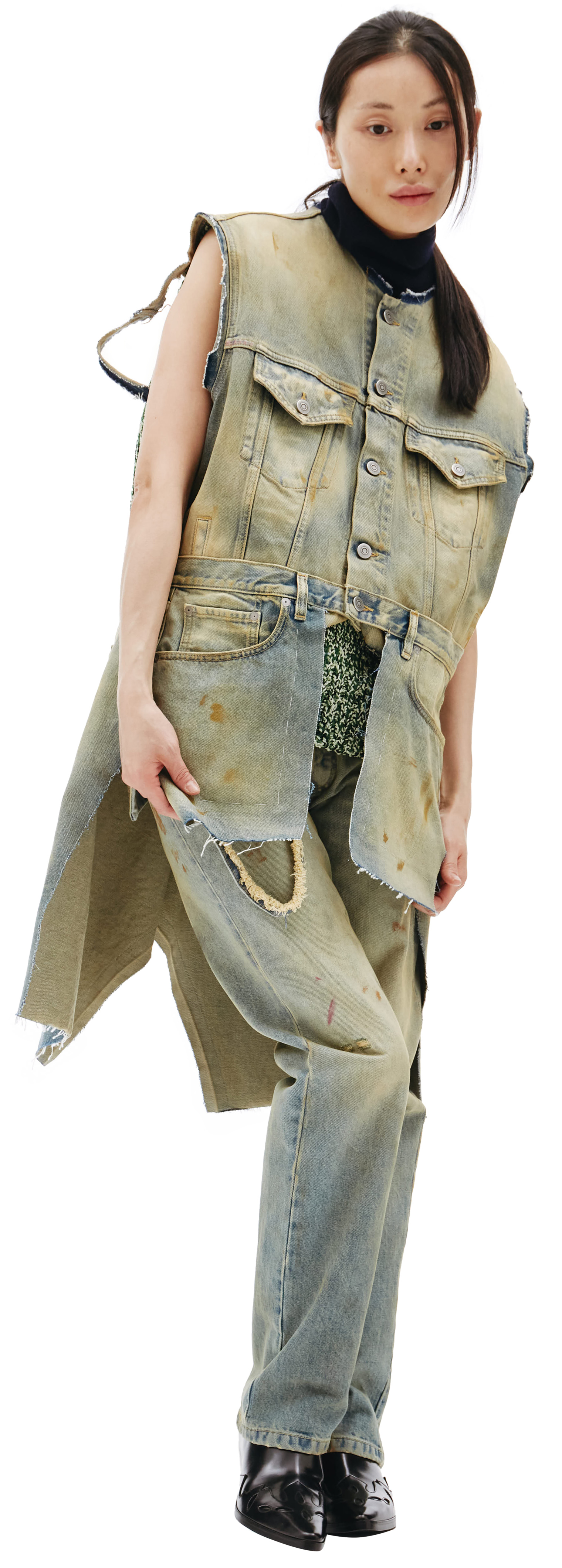 Maison Margiela Джинсовый жилет с винтажным эффектом