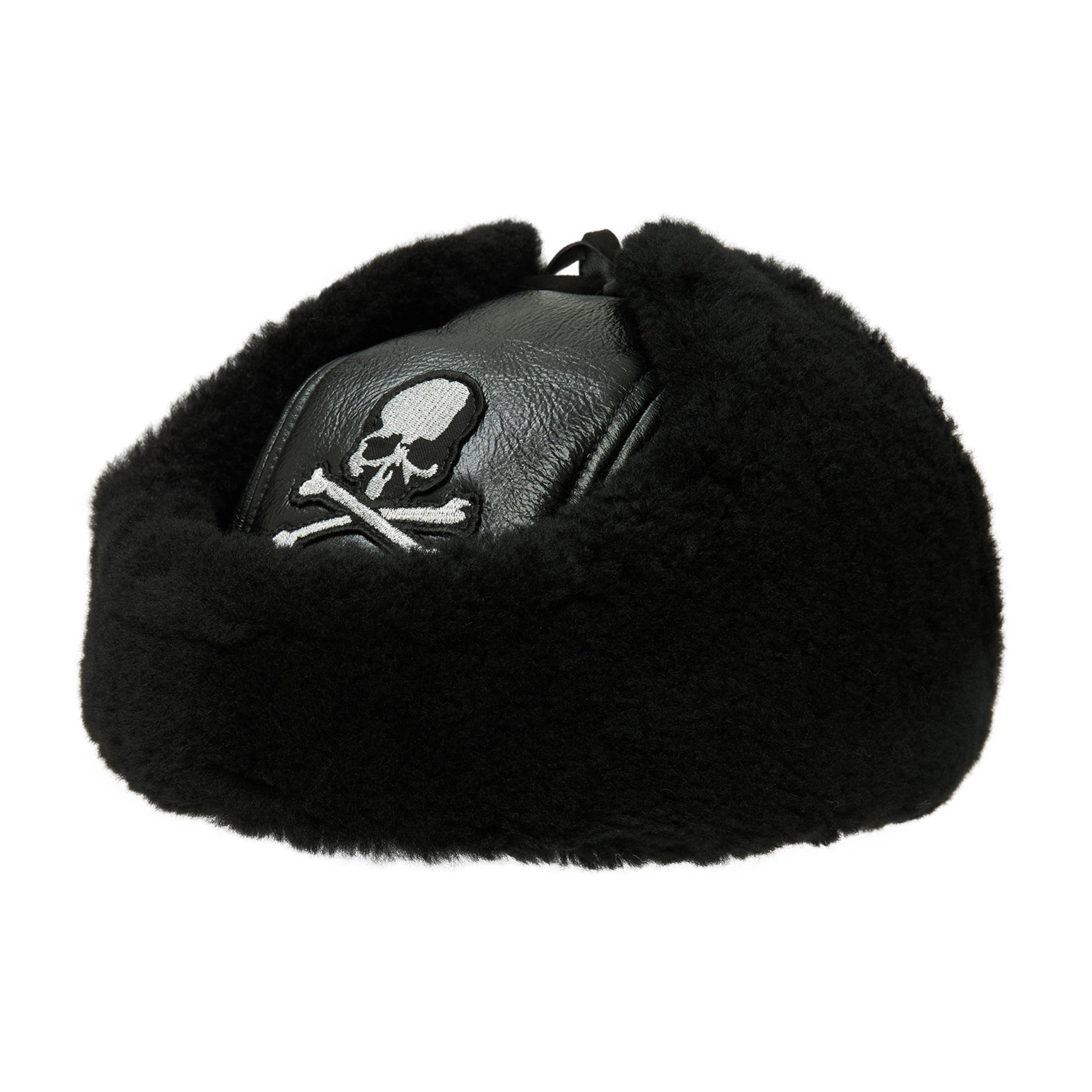 Mastermind WORLD Leather beanie with fur