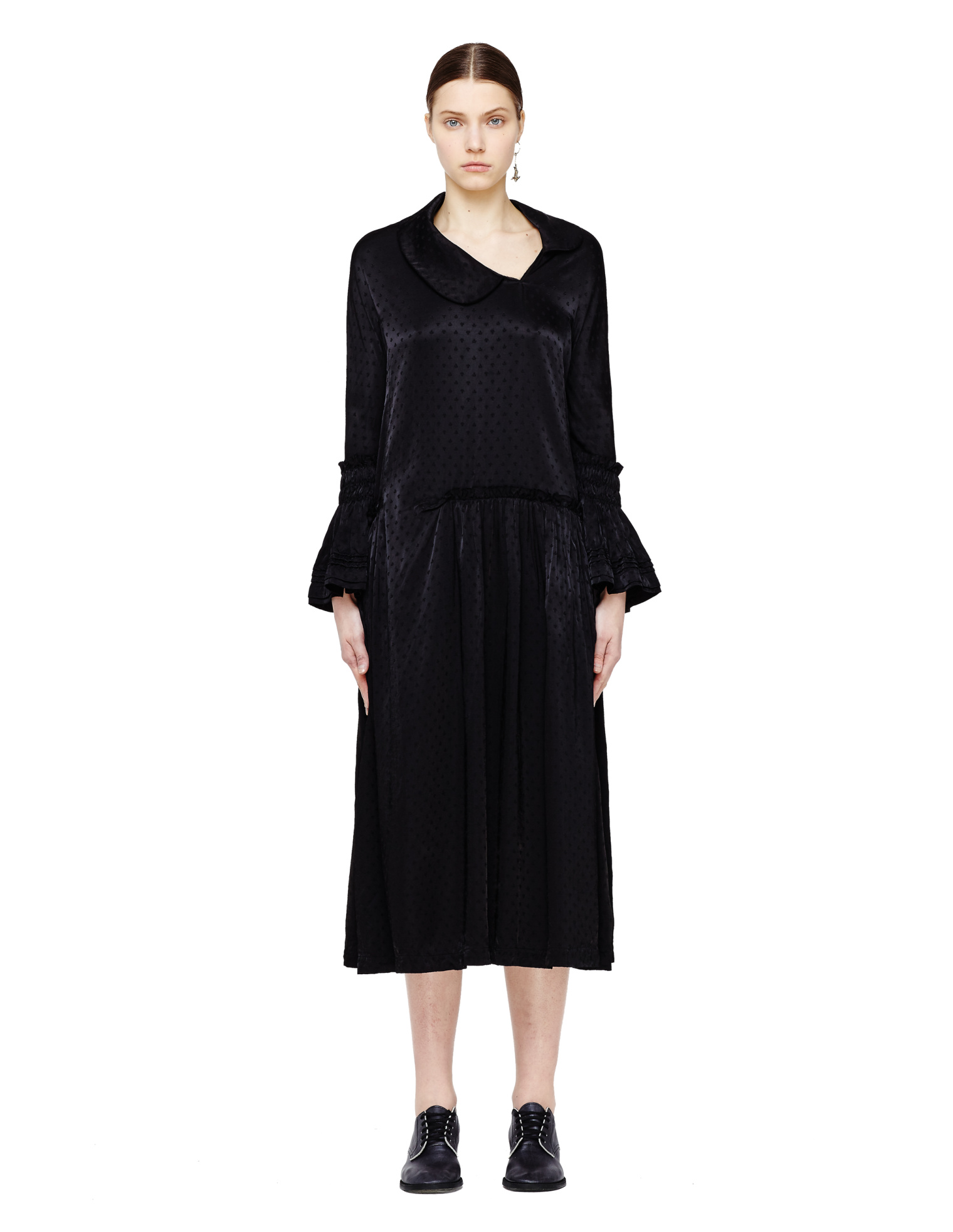Comme des Garcons CdG Черное платье с драпированной отделкой