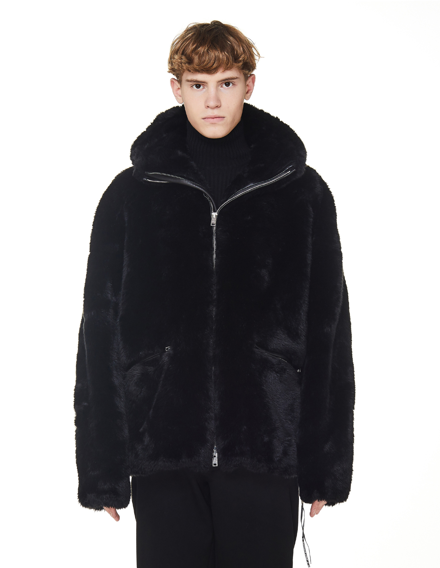 Mastermind WORLD Black Faux Fur Skull Jacket