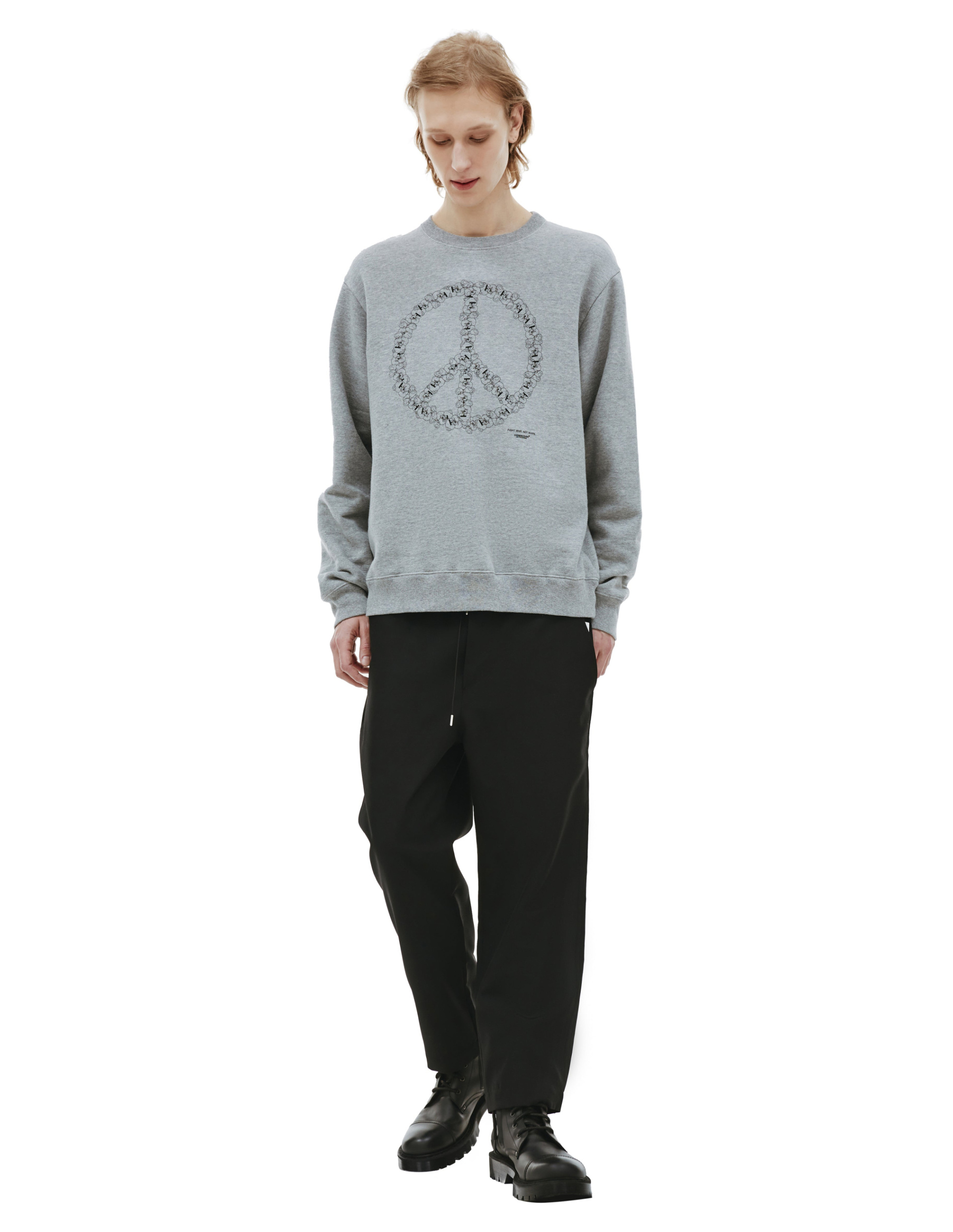 Undercover Peace Sign Sweatshirt in Grey