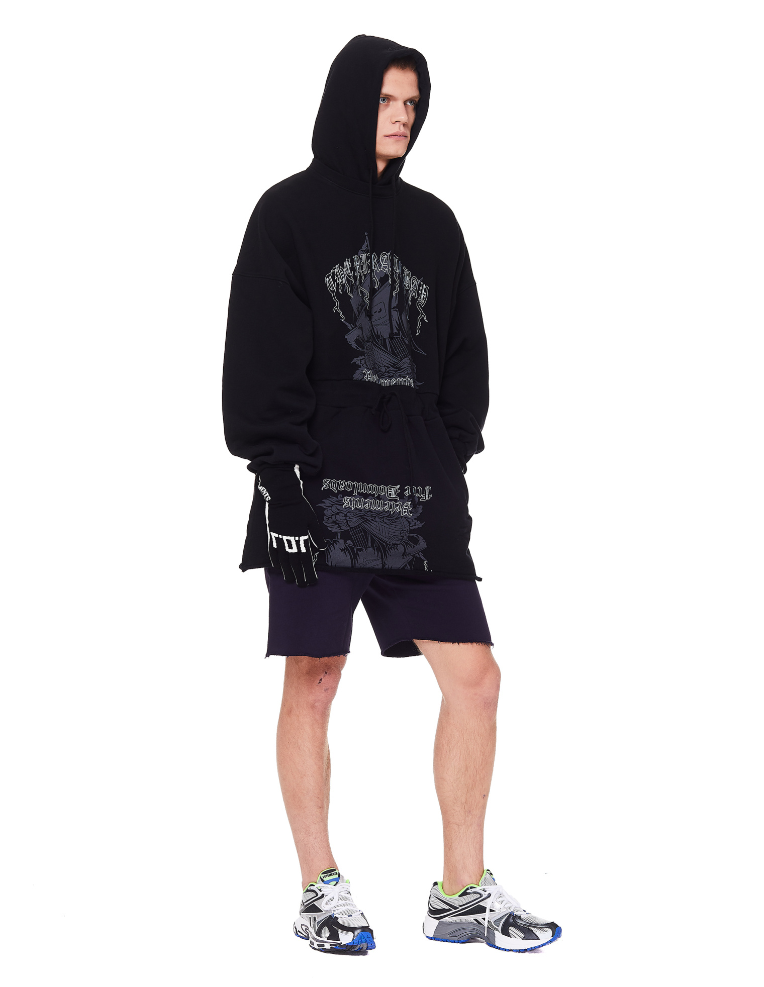 VETEMENTS Black Cotton Hacker Hoodie