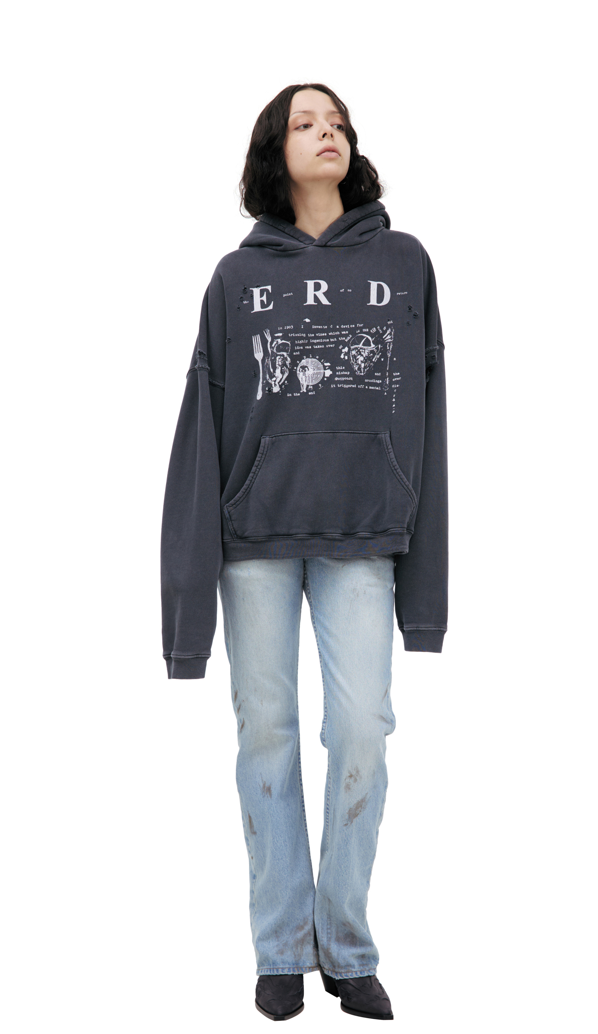 Enfants Riches Déprimés Dark grey hoodie with print