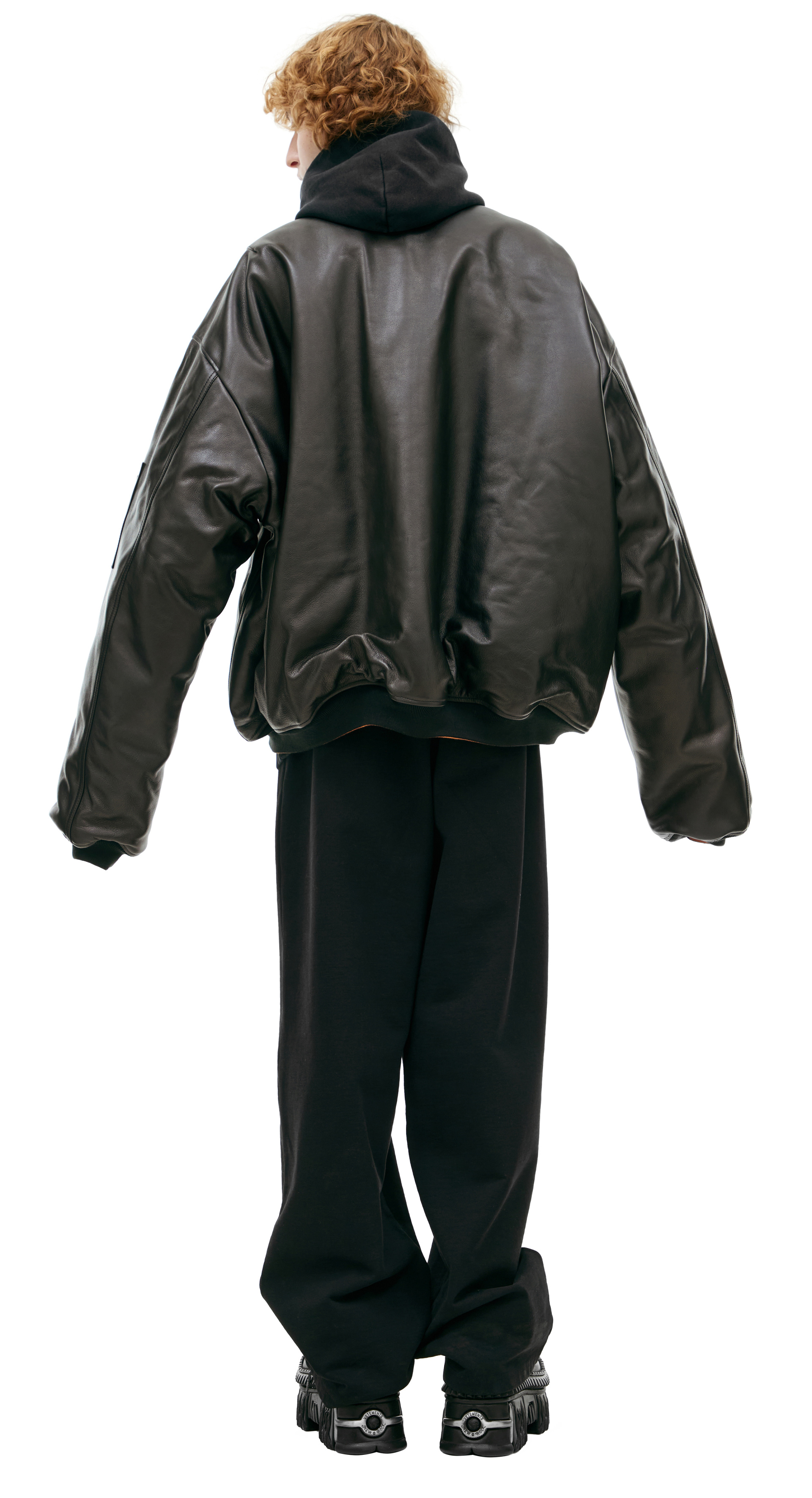 VETEMENTS Black leather bomber