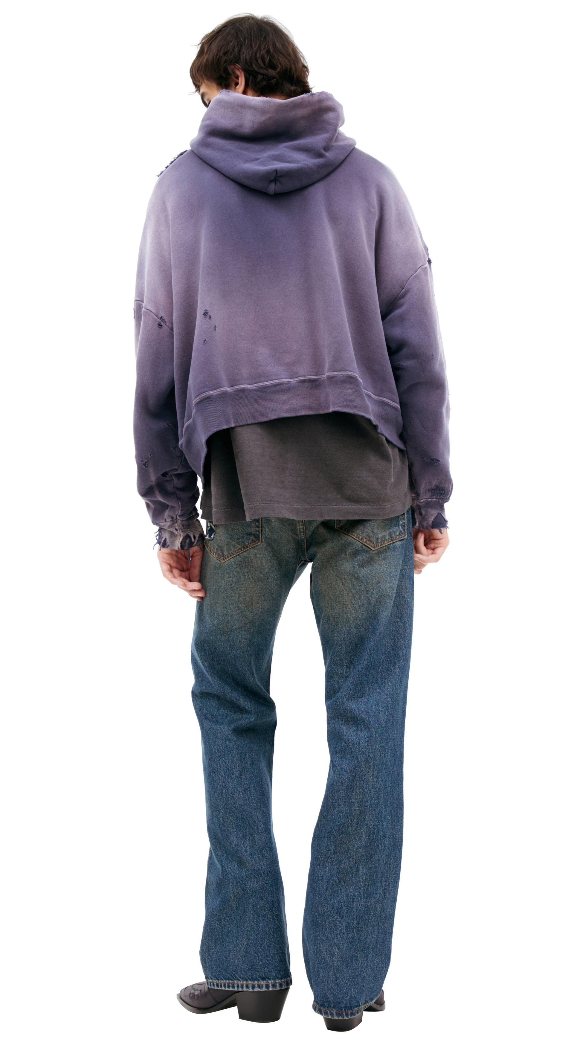 Saint Mxxxxxx Ripped hoodie with zipper