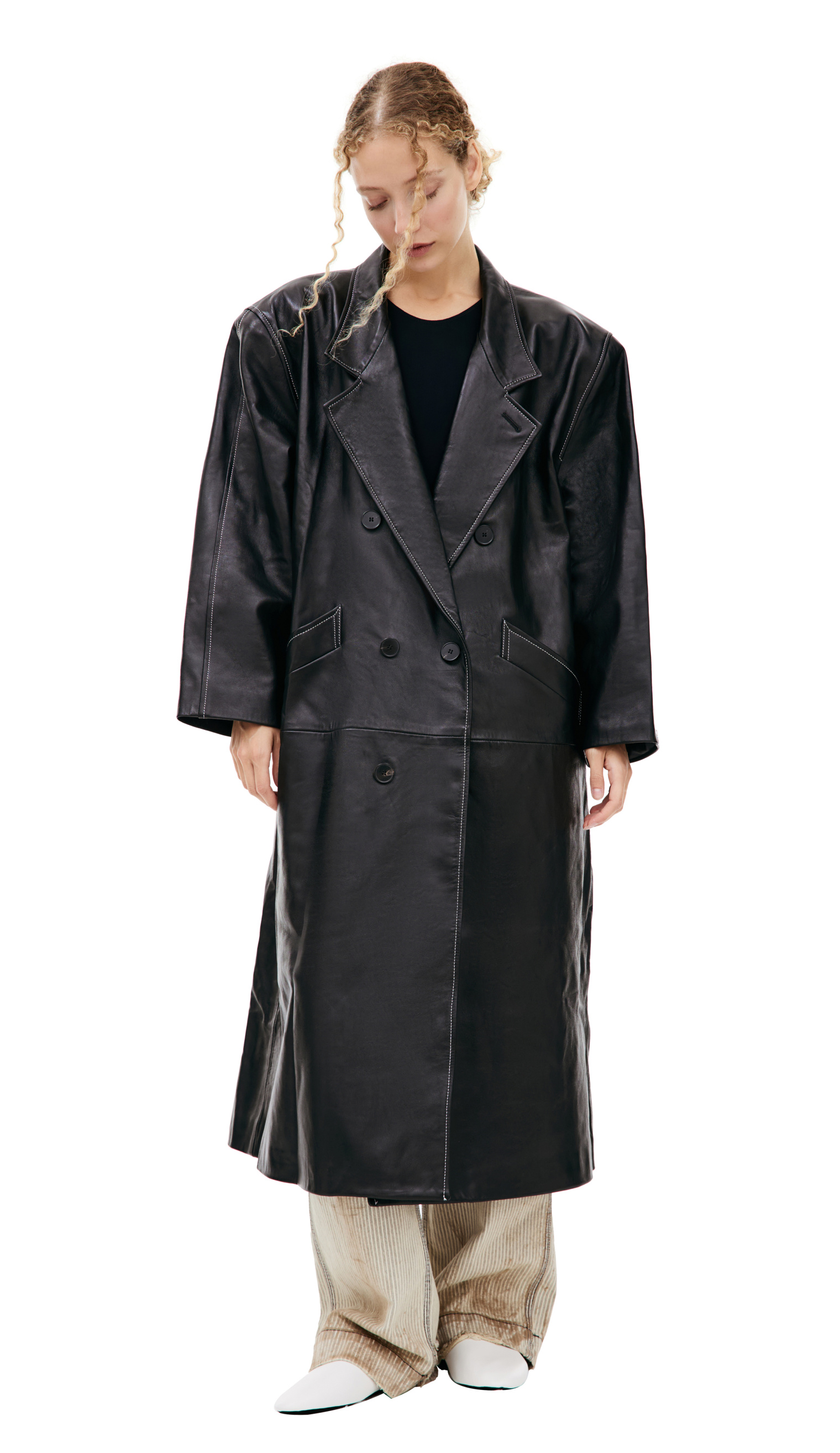 Enfants Riches Deprimes Black leather coat