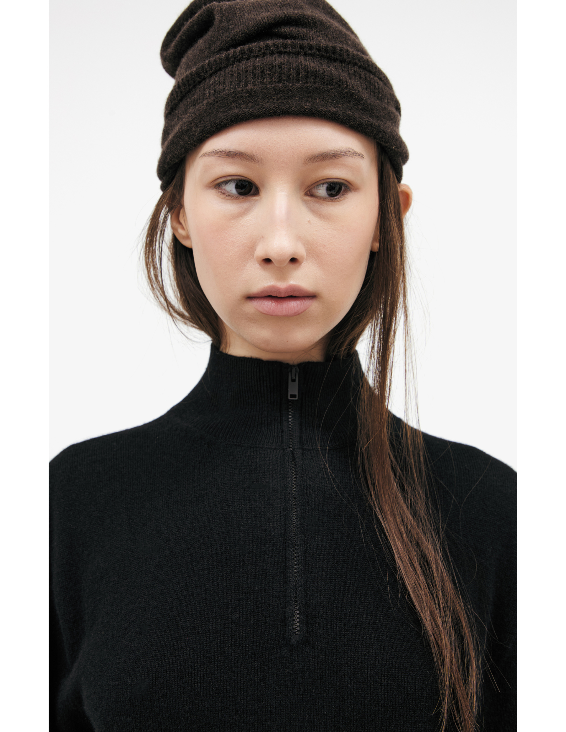 The Row Свитер-10041-Y556 half zip,кашемир черный