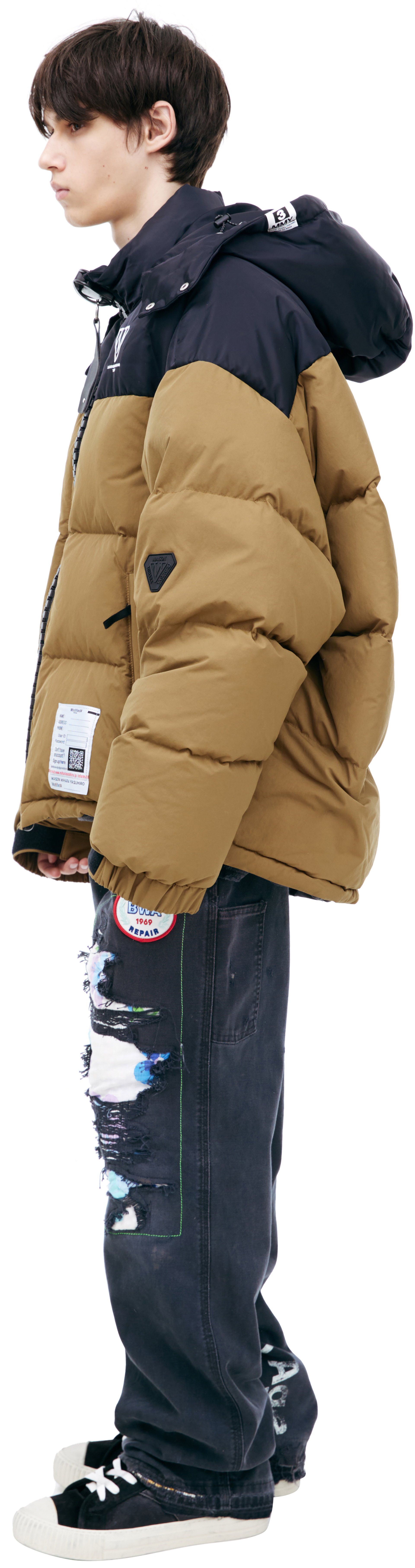Maison Mihara Yasuhiro Oversize down jacket with patch