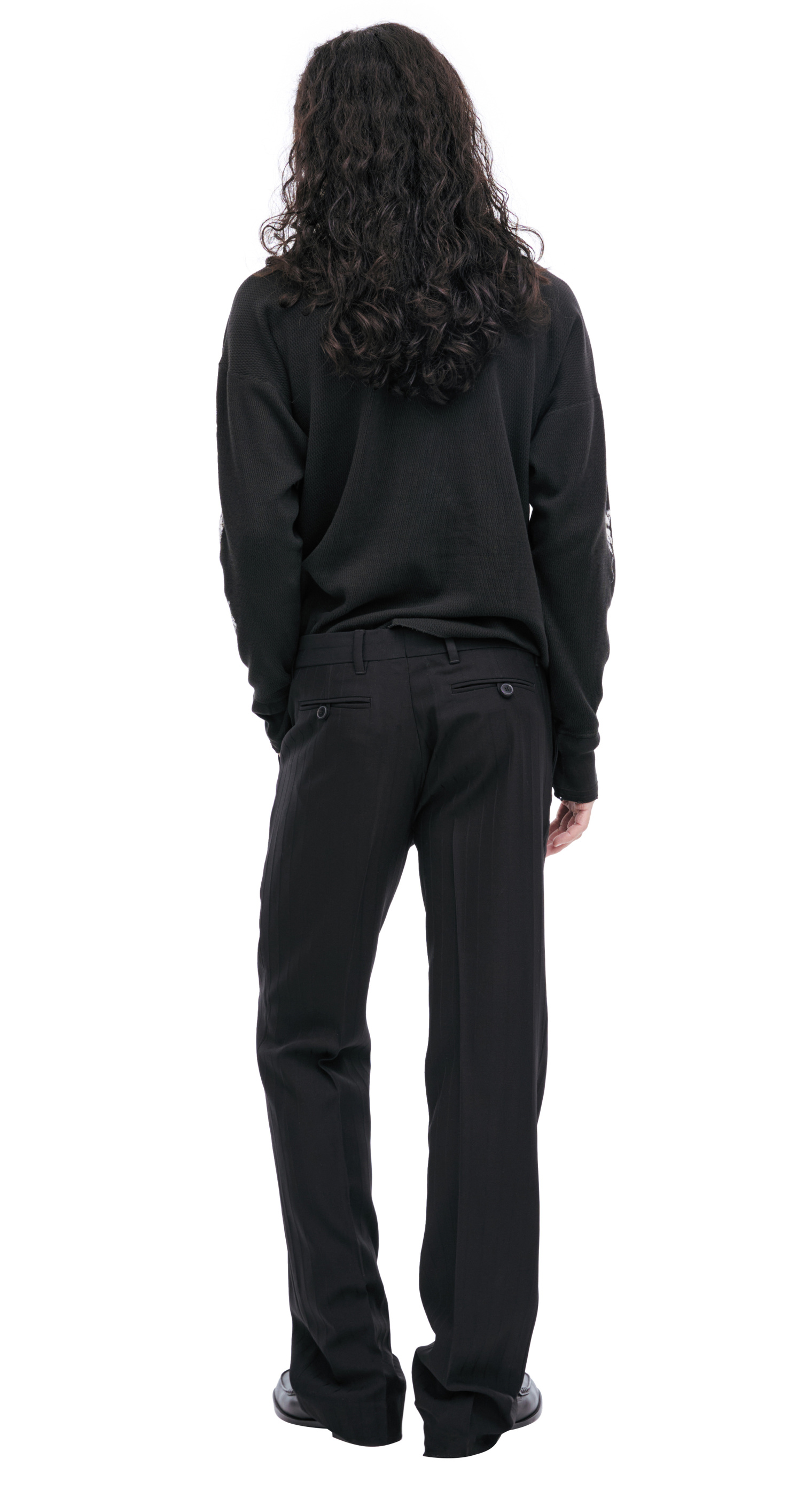 Buy Enfants Riches Déprimés men black wool trousers for £1,780