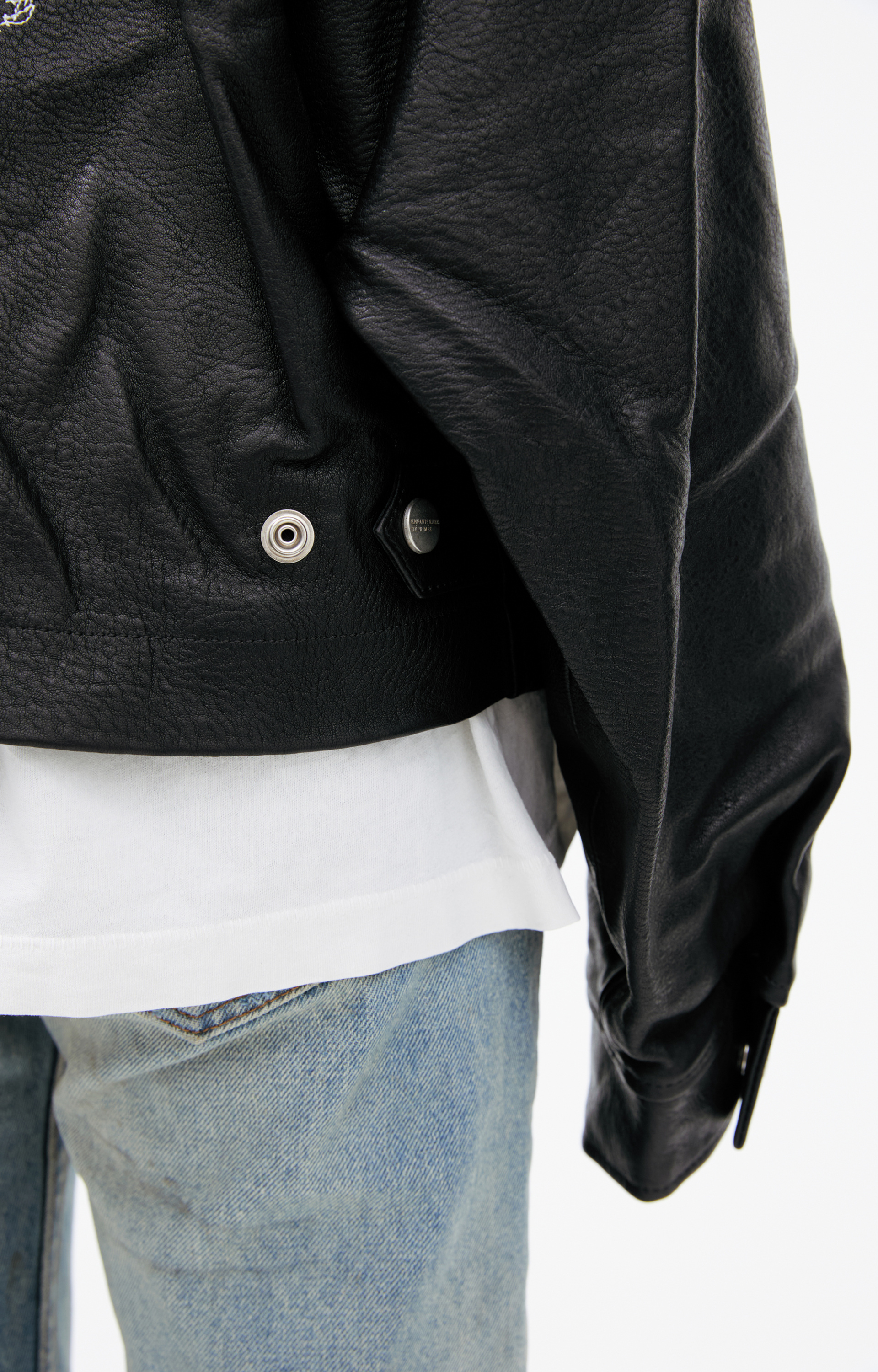 Enfants Riches Déprimés Leather Embroidered Jacket