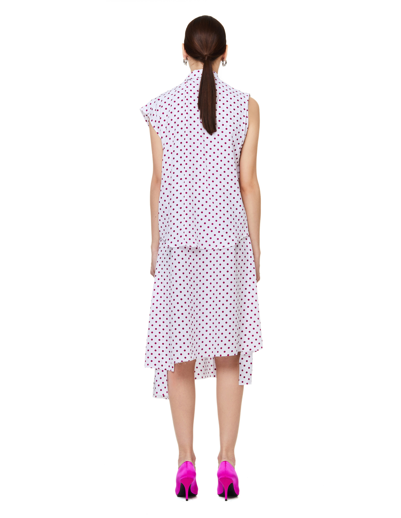 Balenciaga Convertible Viscose Polka Dot Dress