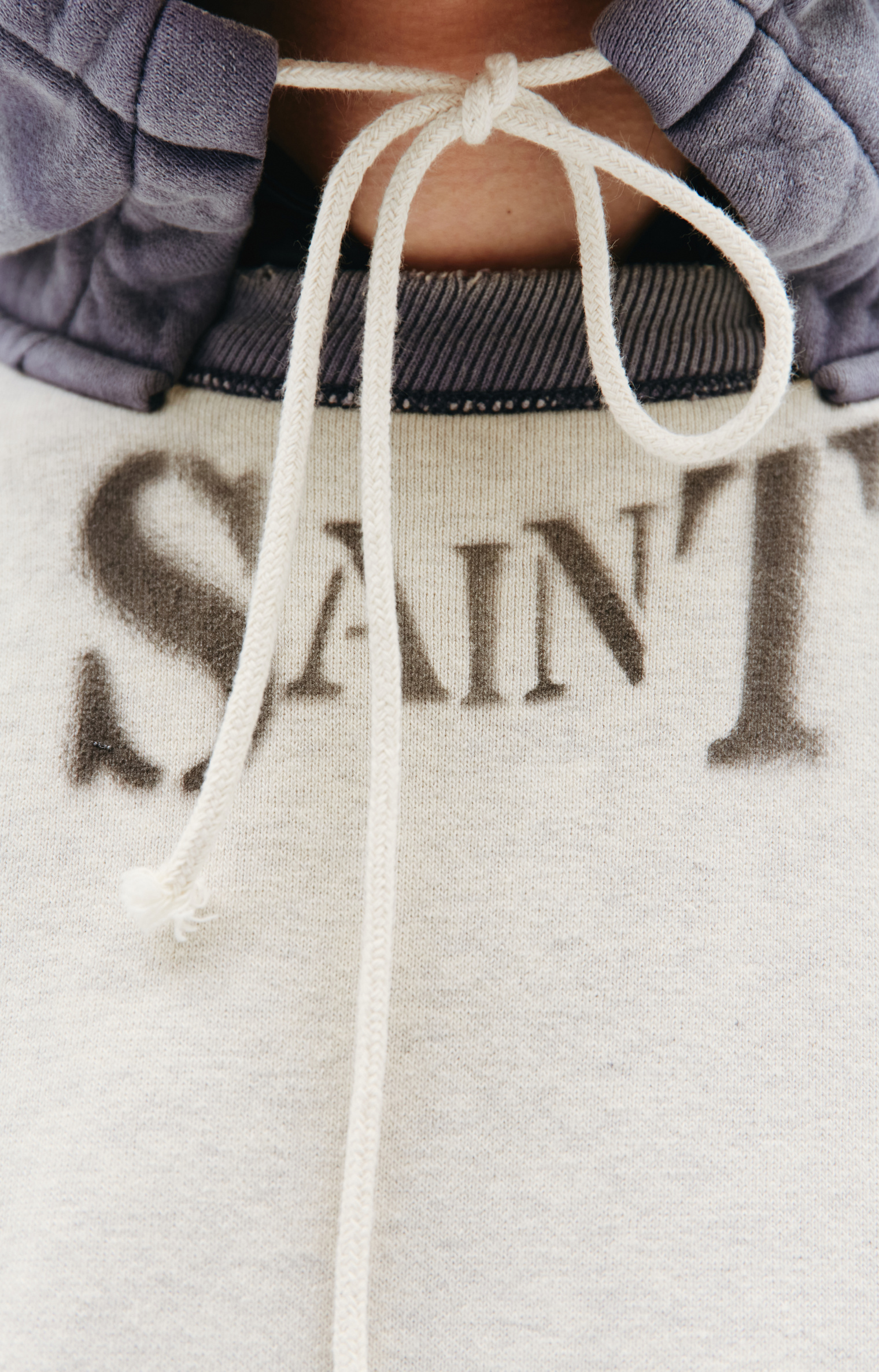 Saint Michael Grey Saint Printed Hoodie