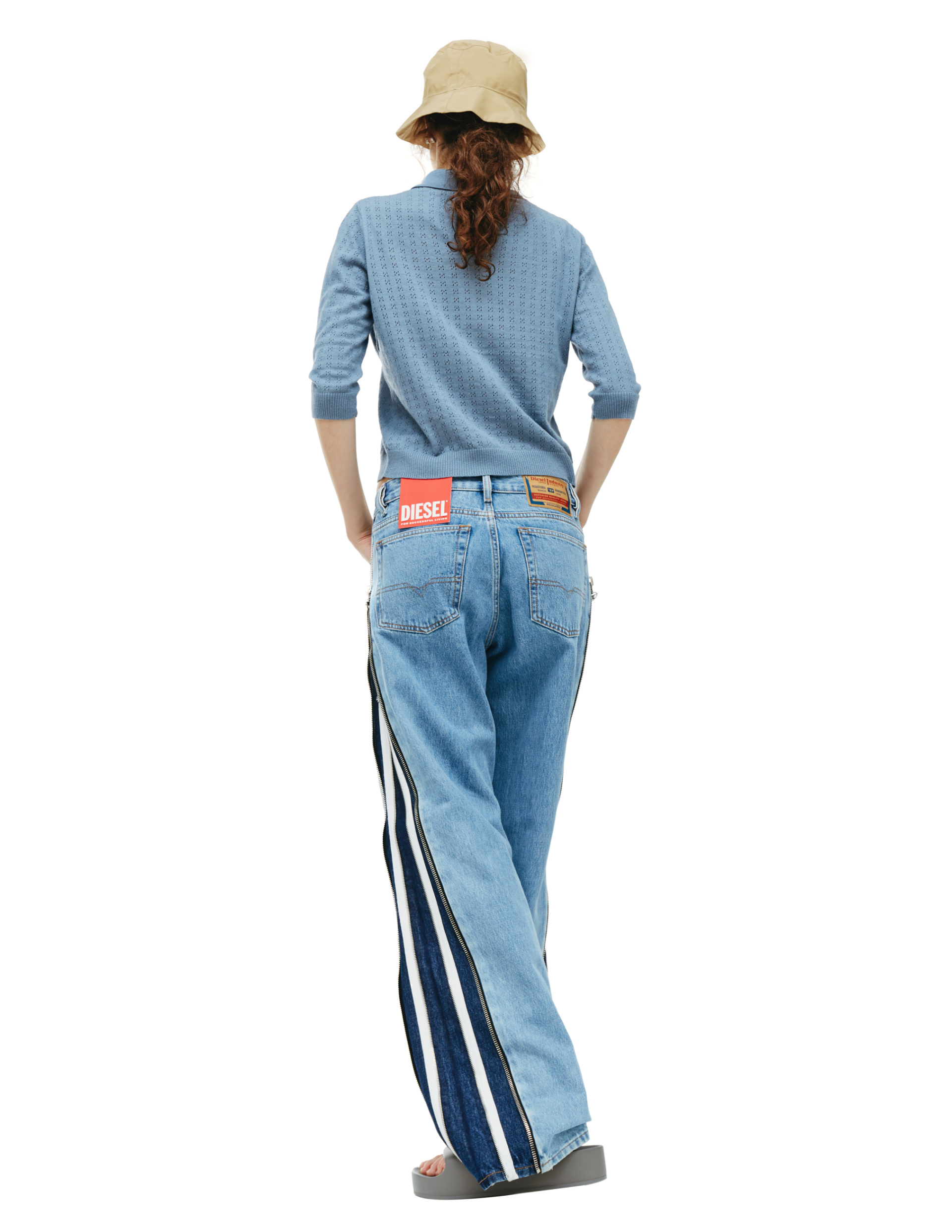 Diesel Wide jeans with zippers