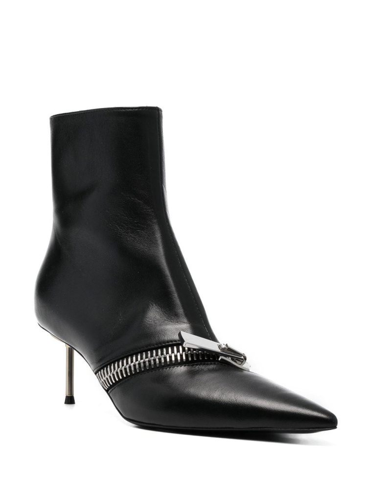 Coperni Zip Ankle Black Leather Boot