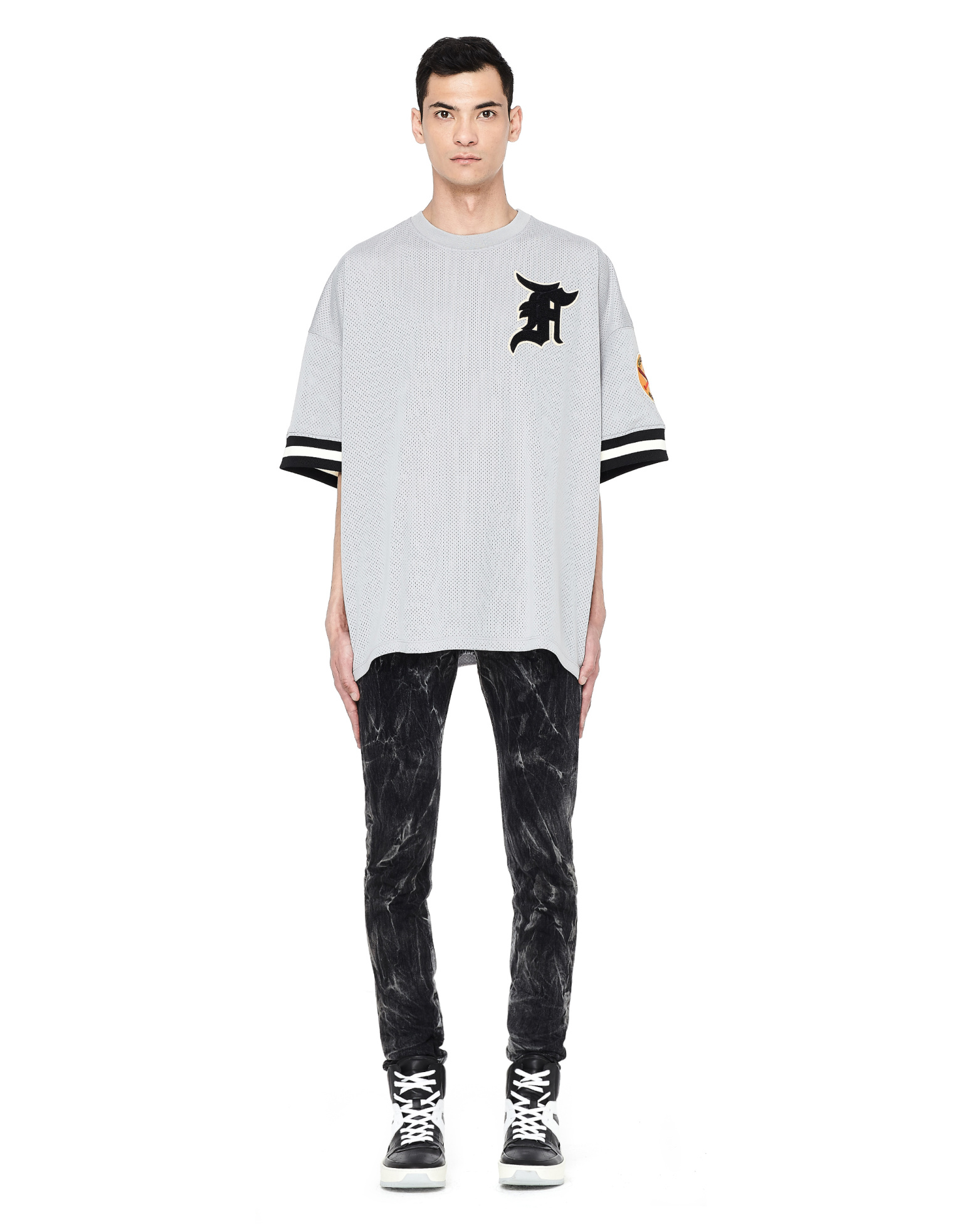 Fear of God Grey Mesh Away Baseball Jersey