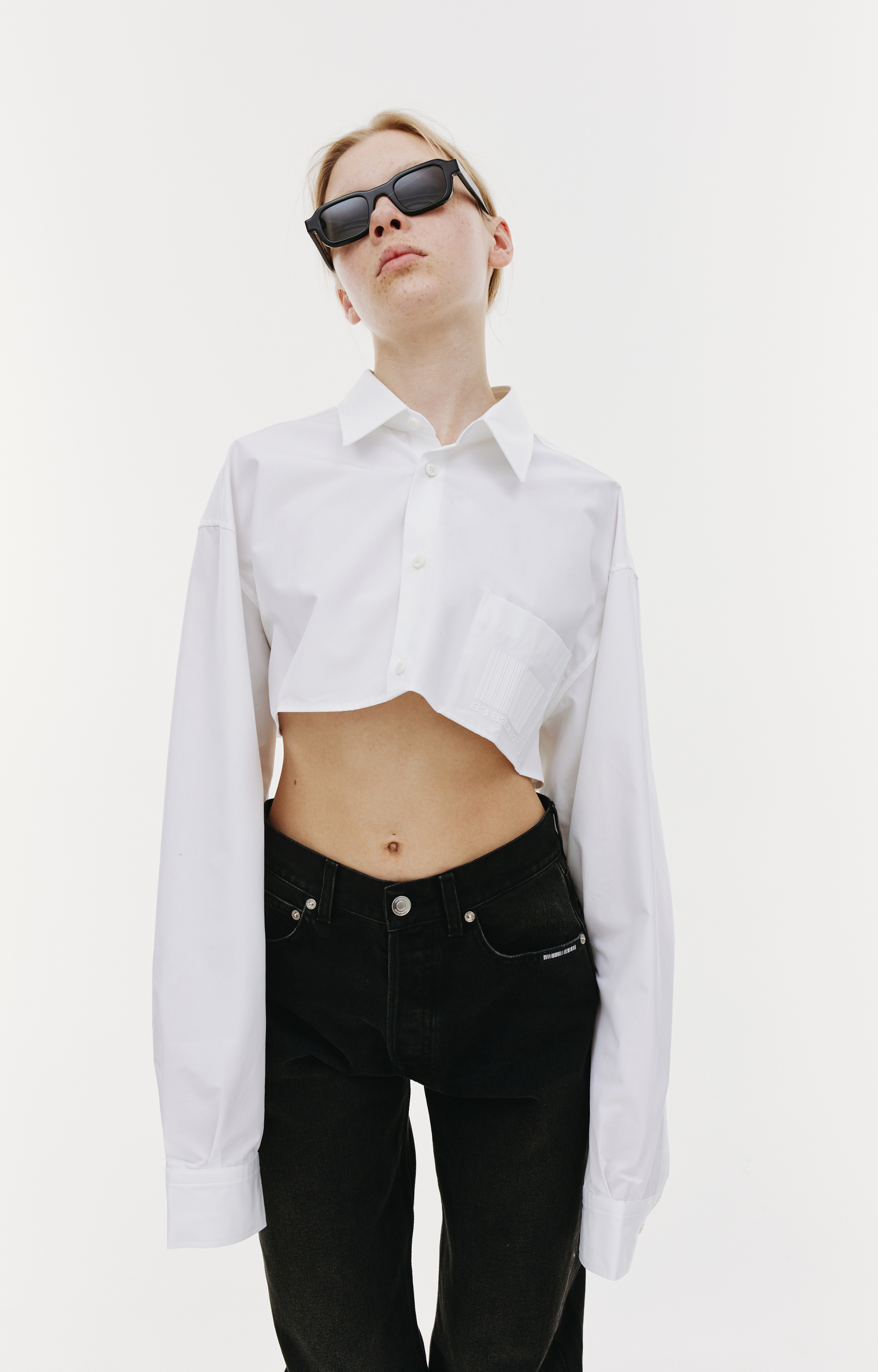 VTMNTS Barcode cropped shirt