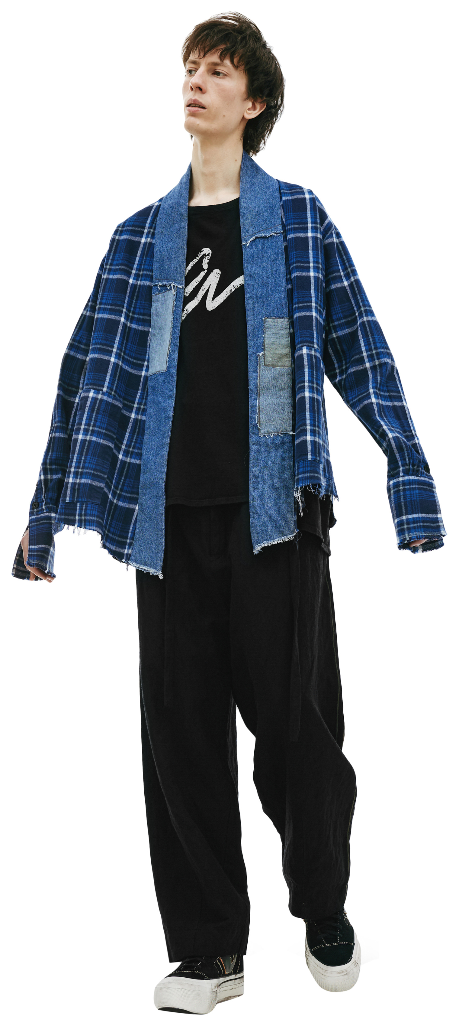 Greg Lauren Комбинированная рубашка-кимоно