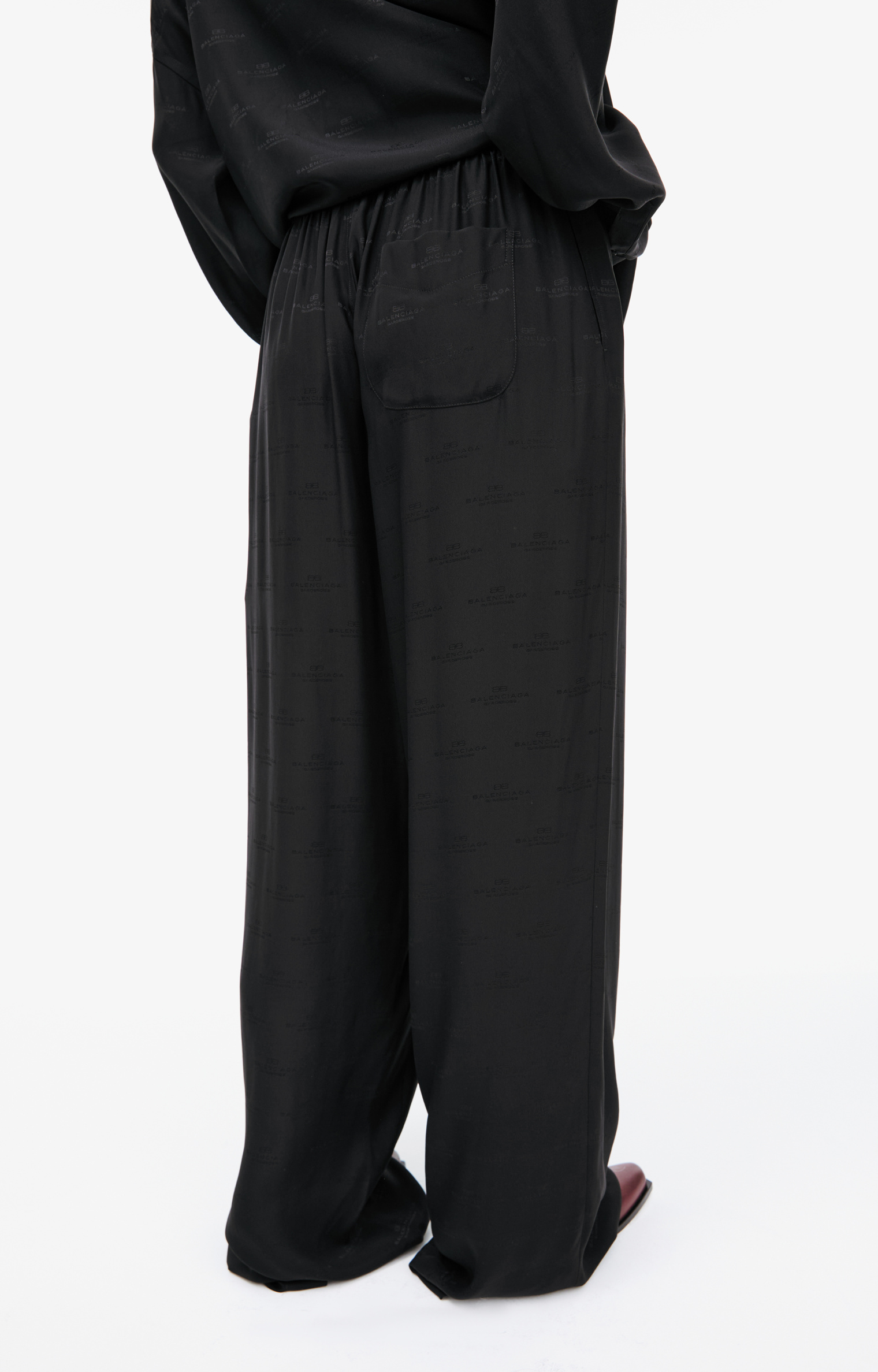 Balenciaga Black monoprint trousers