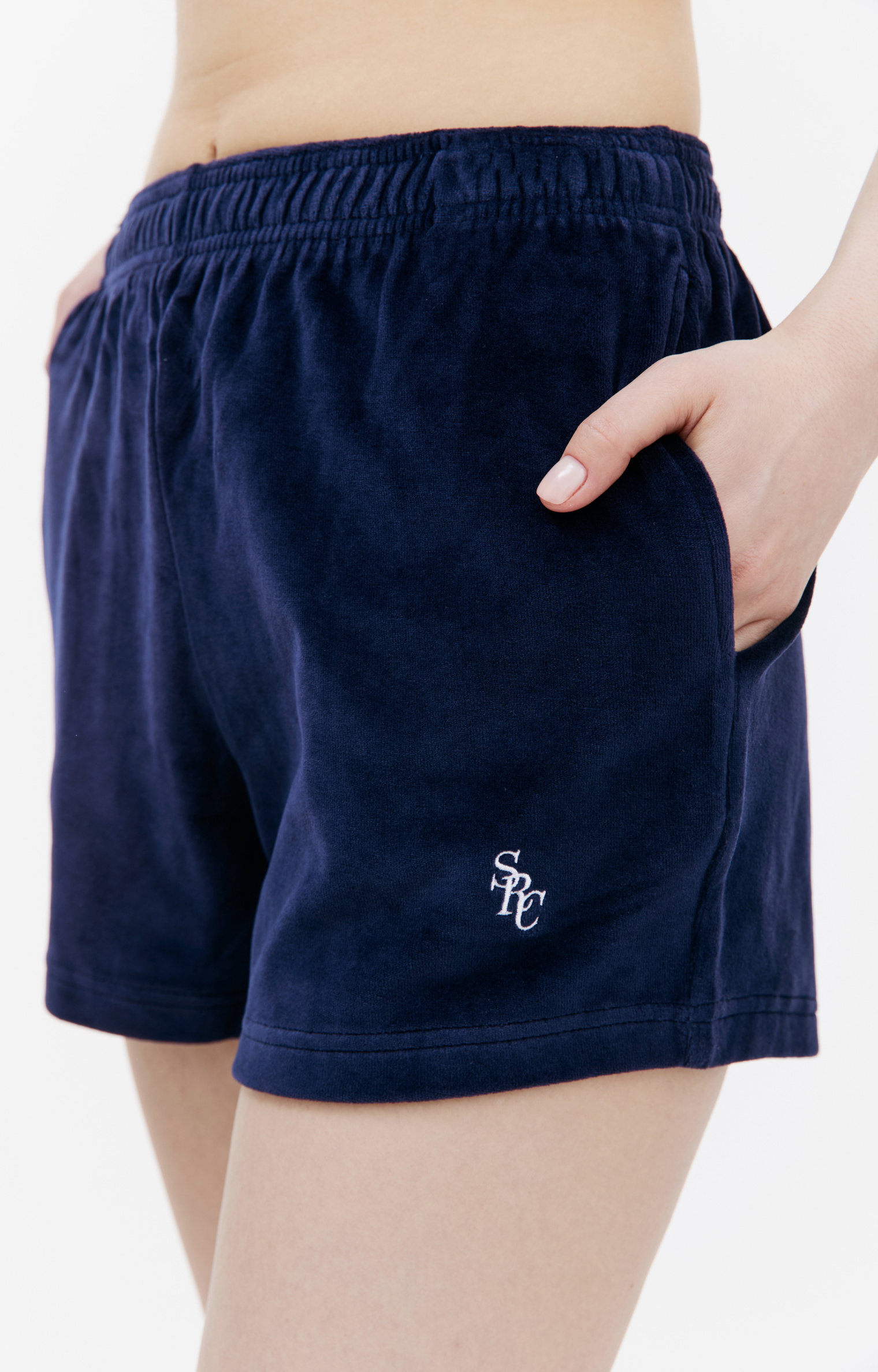 SPORTY & RICH SRC velour shorts