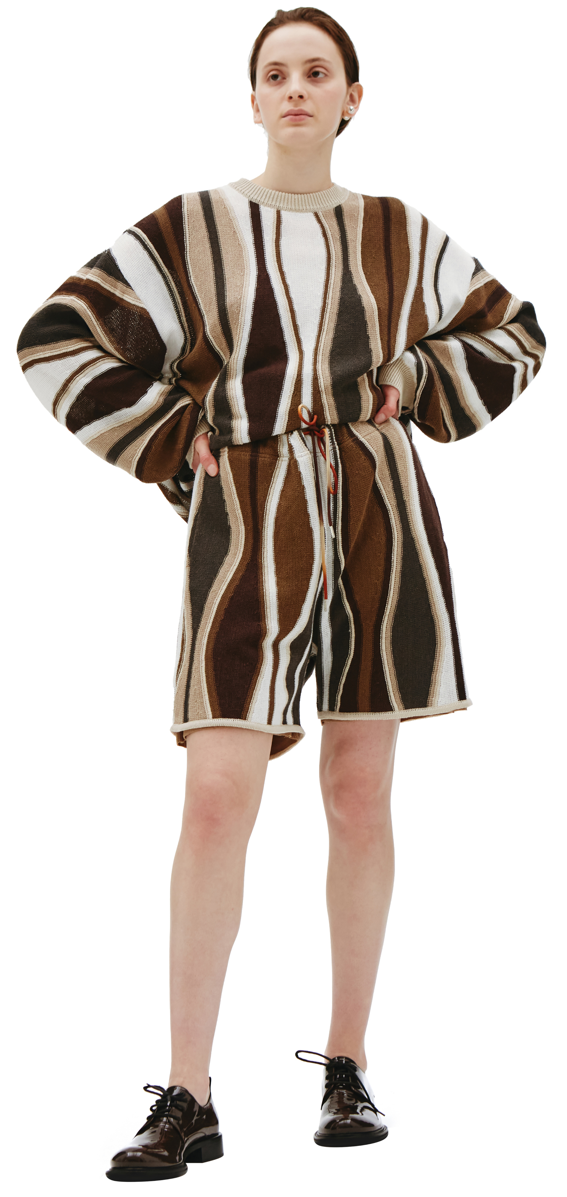 Children of the discordance Knit striped shorts