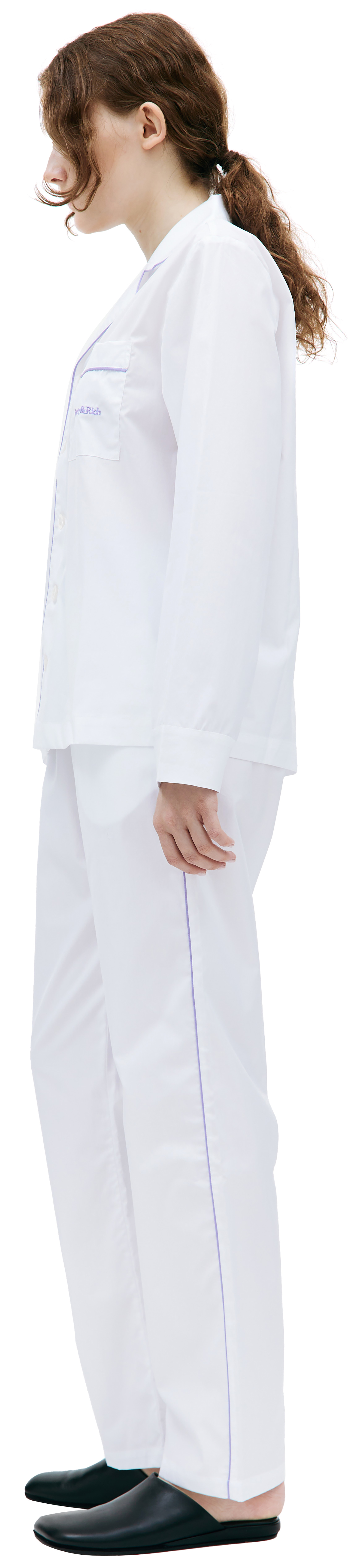 SPORTY & RICH White Serif pyjama shirt