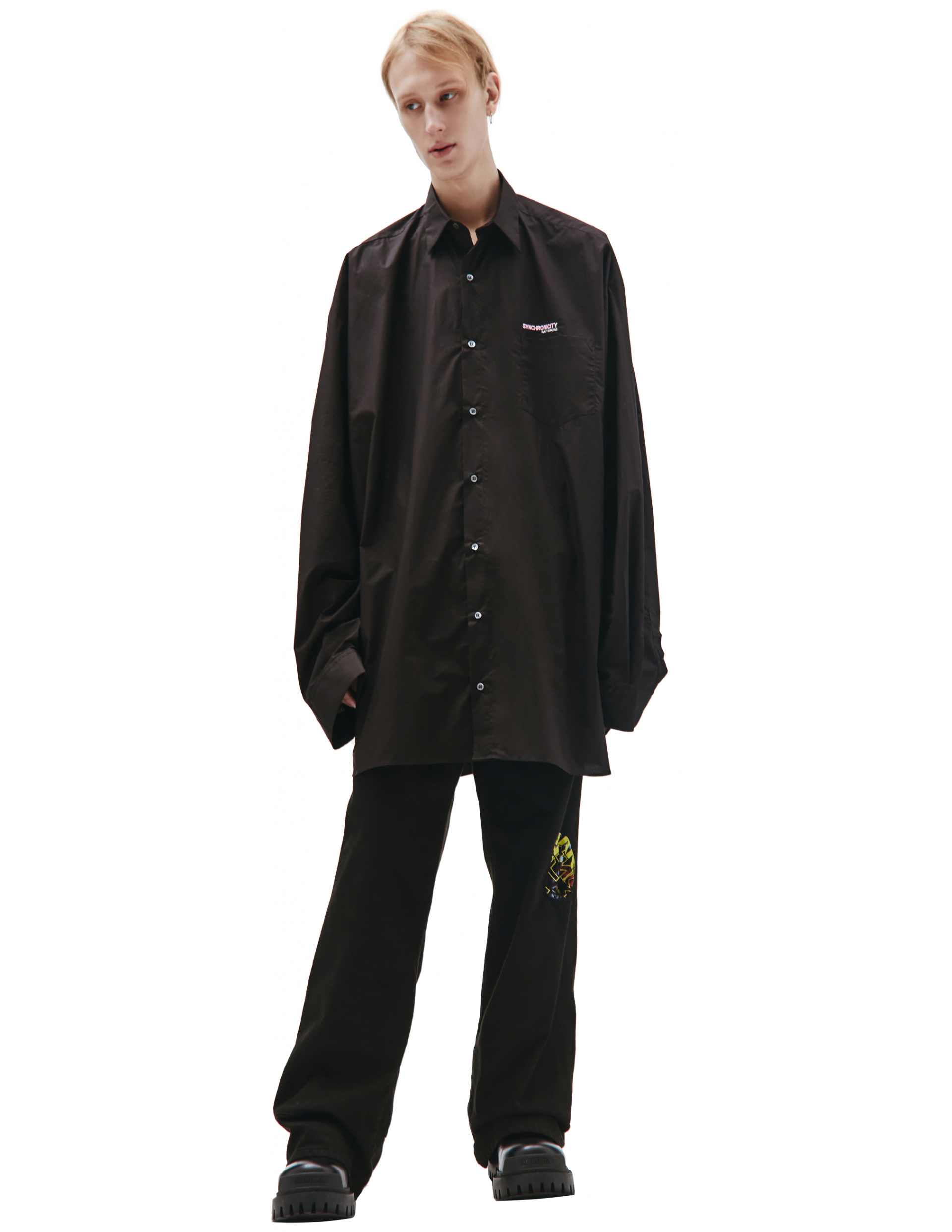 Raf Simons Black Oversize Synchronicity Shirt