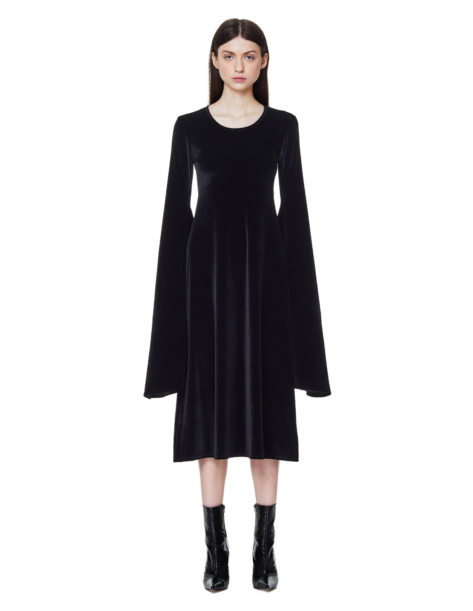 VETEMENTS Черное платье из бархата