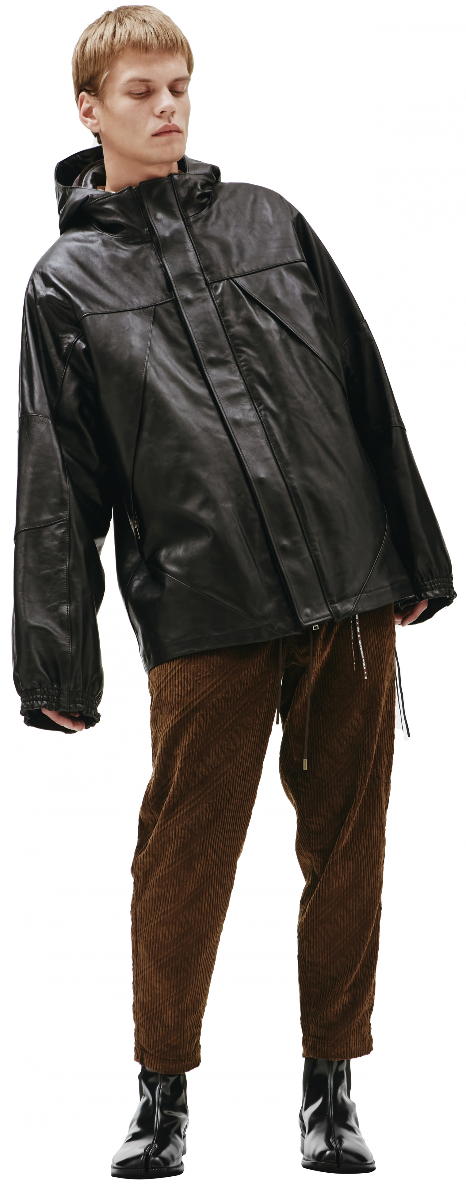 Mastermind WORLD Black leather jacket with logo