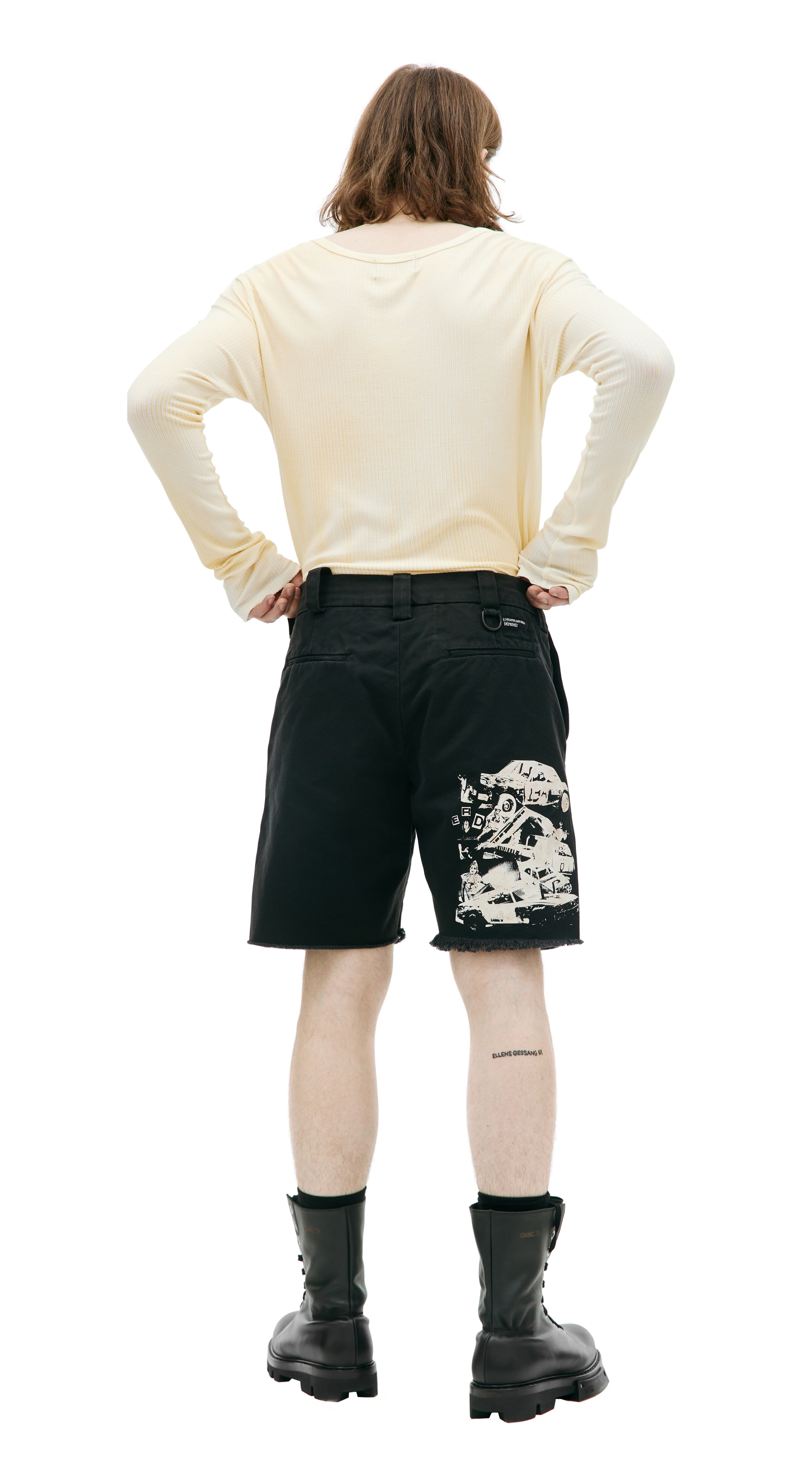 Enfants Riches Déprimés Crash printed denim shorts