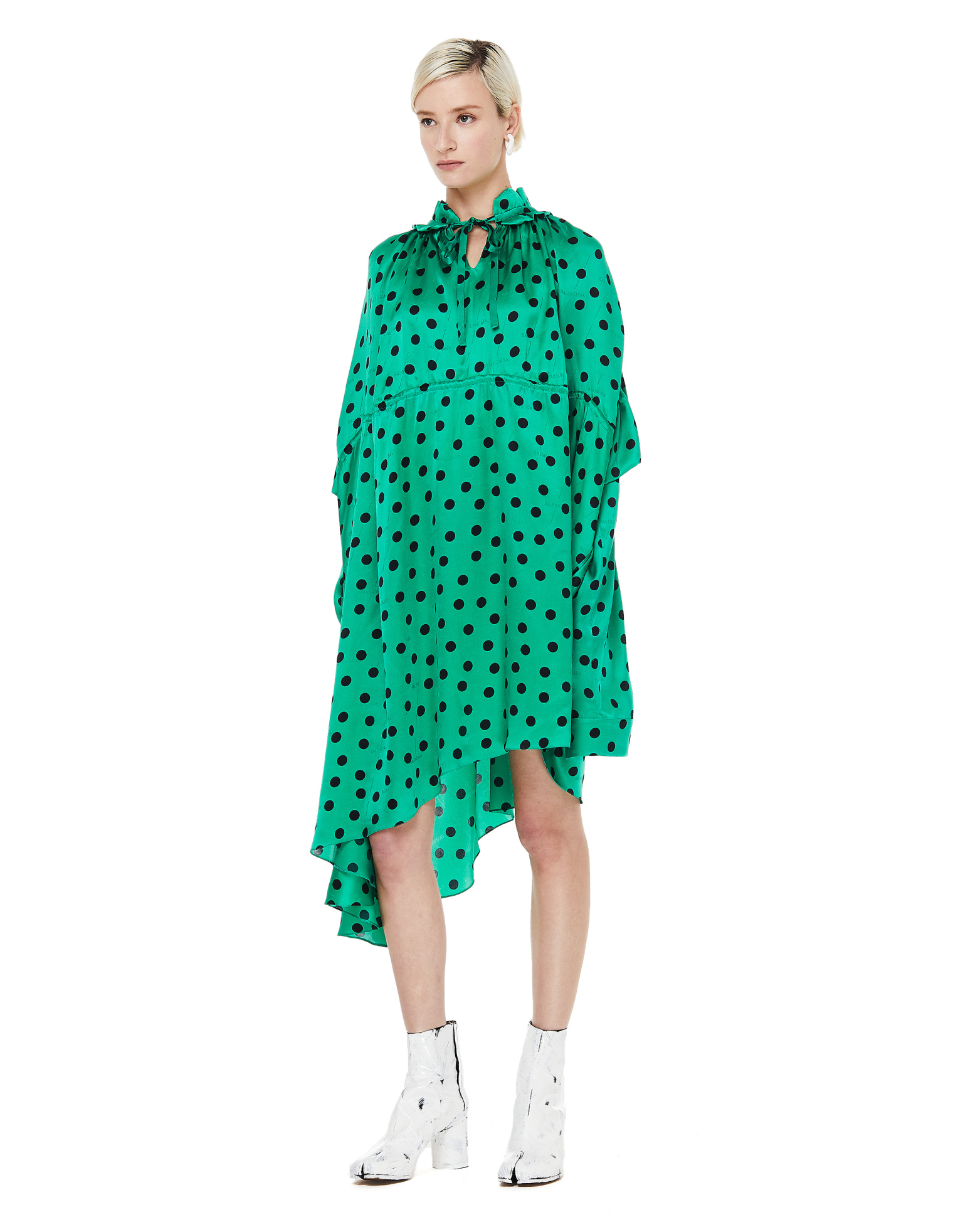 Balenciaga Asymmetric Polka Dot Dress