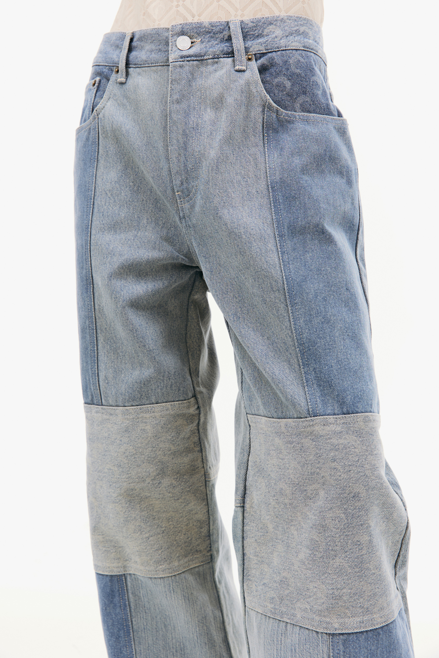 MARINE SERRE Fading wide-leg jeans