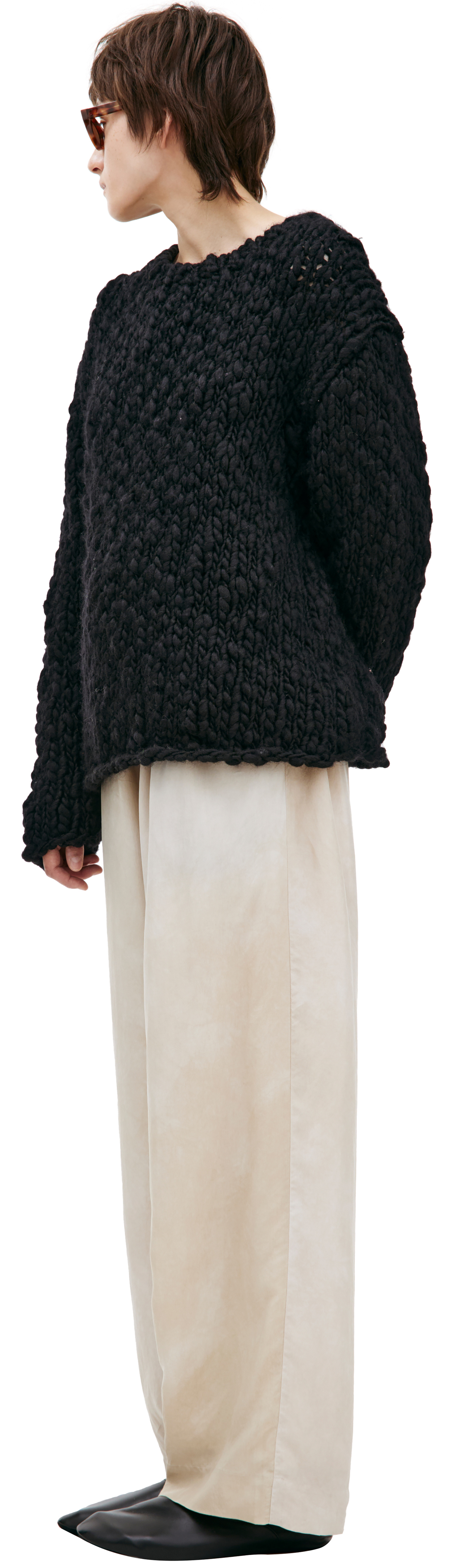 Yohji Yamamoto Coarse knit wool sweater