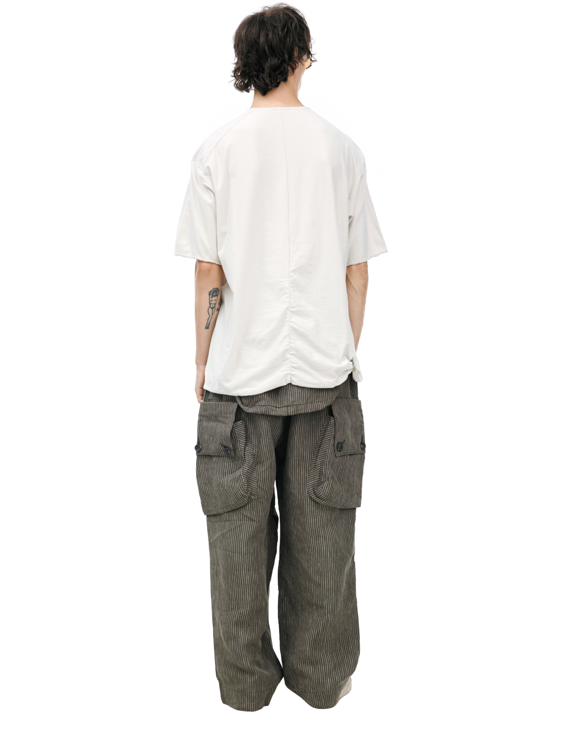 Ziggy Chen Футболка-0M2610212 HENLEY-NECK с необработанными краями, контрастная планкана на пуговицах, беж